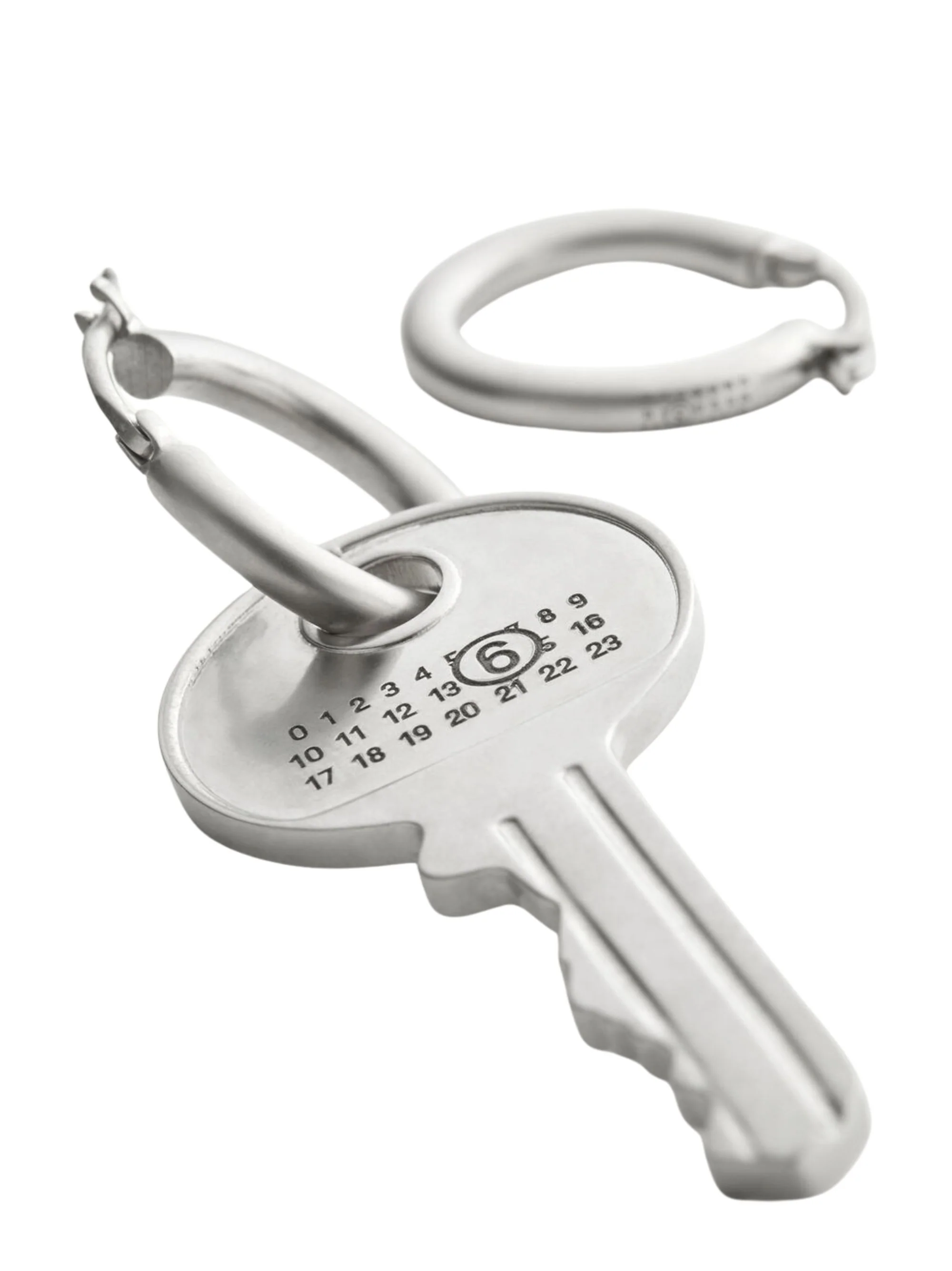 Mm6 Maison Margiela Key Pendant Earrings with Engraved Numeric Logo - Image 2
