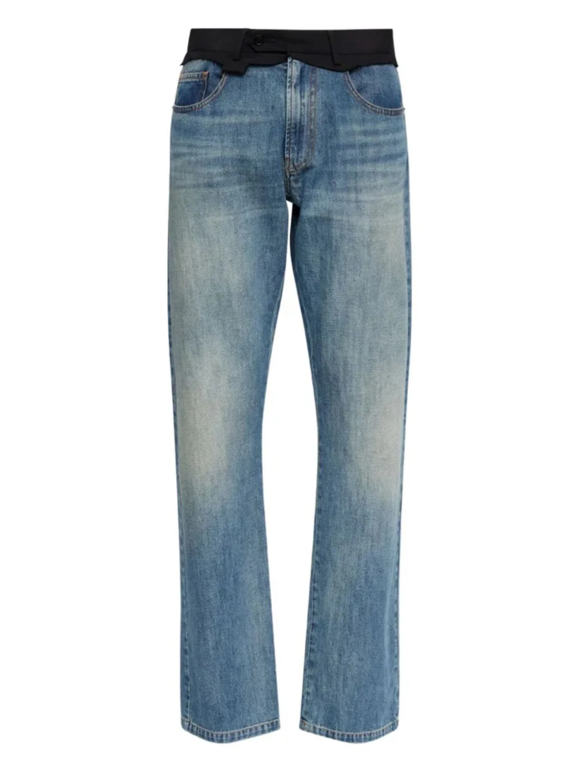 Mm6 Maison Margiela Reconstructed Waist Straight Leg Jeans
