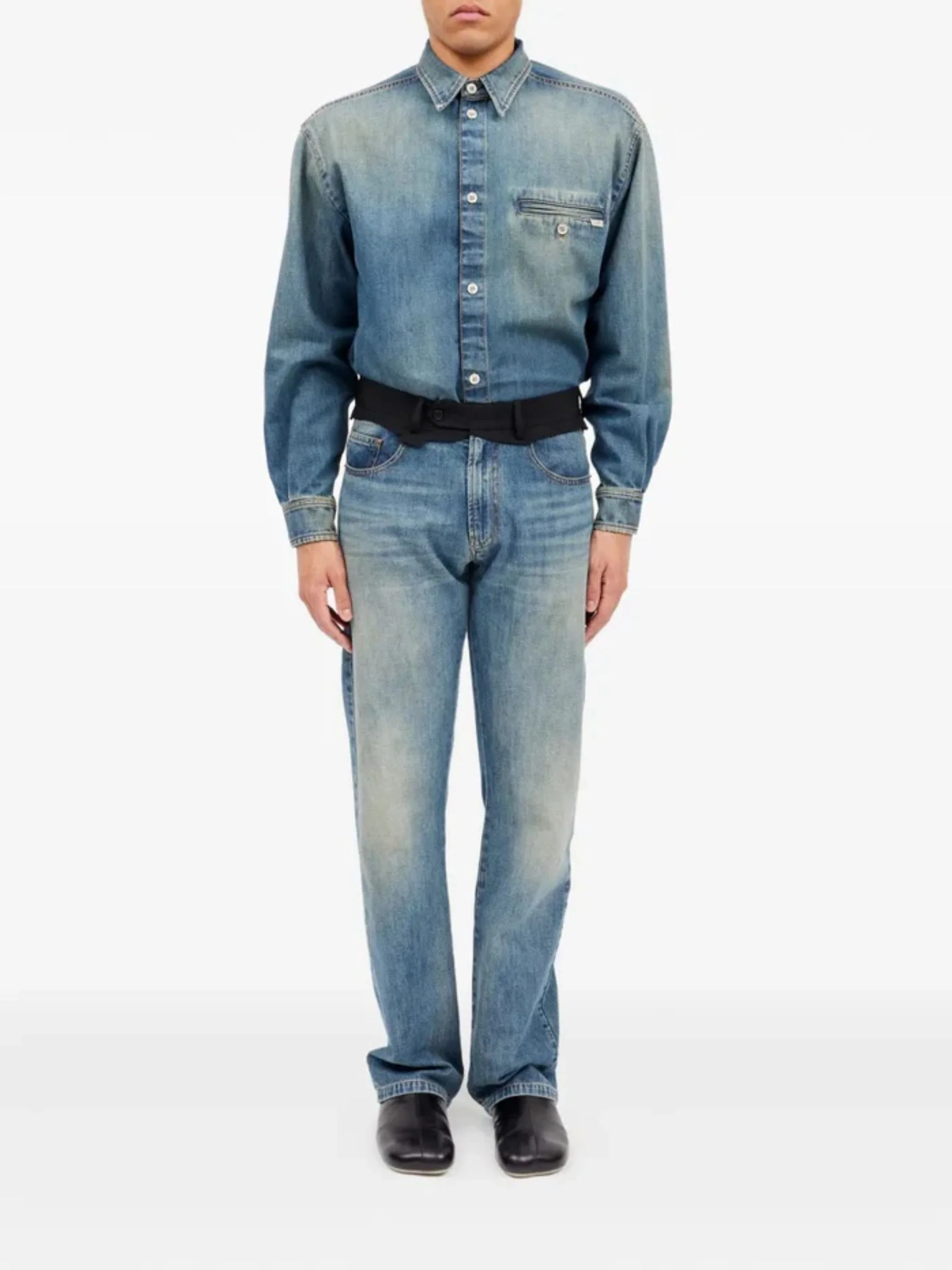Mm6 Maison Margiela Reconstructed Waist Straight Leg Jeans - Image 2