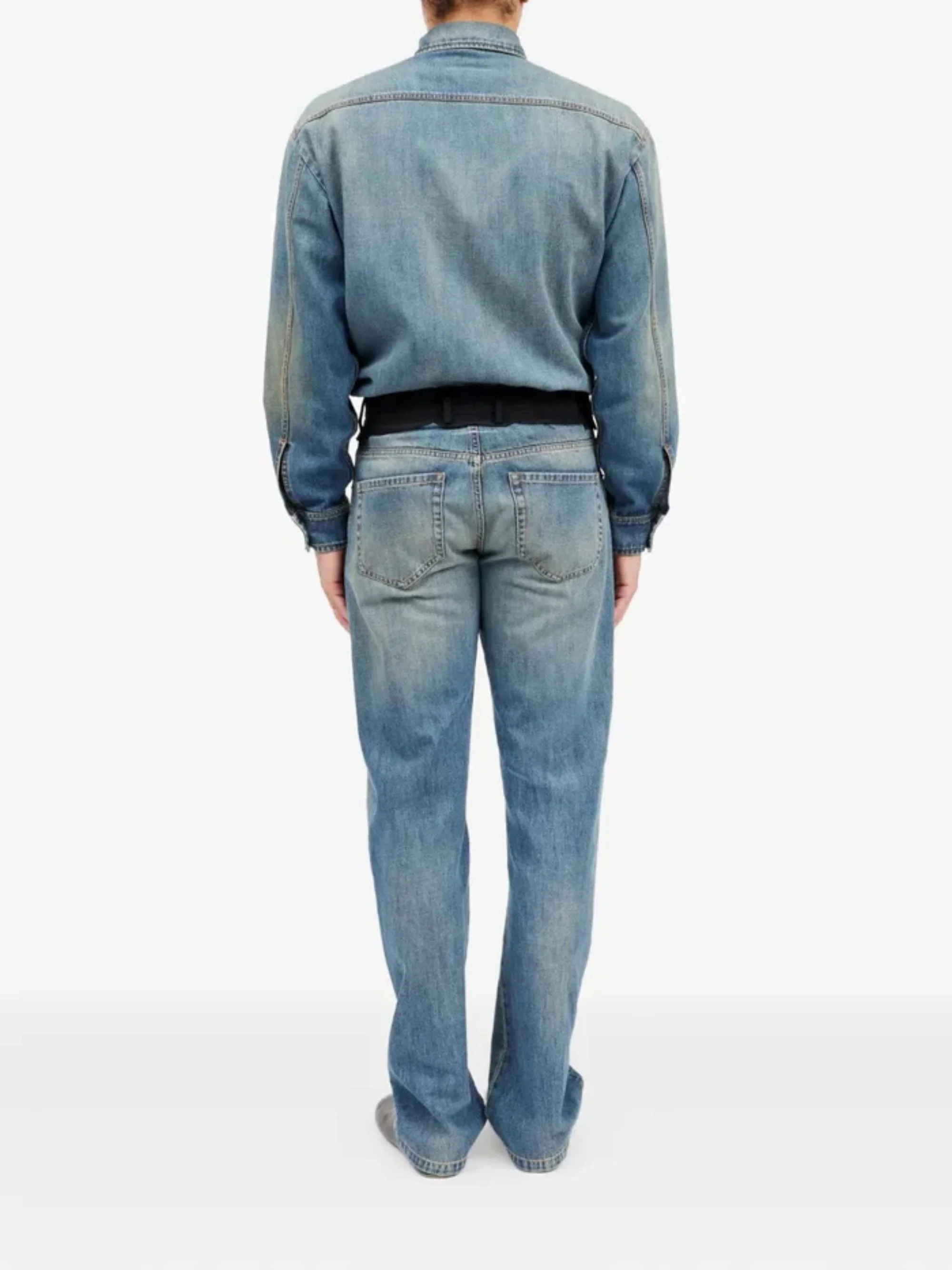 Mm6 Maison Margiela Reconstructed Waist Straight Leg Jeans - Image 3