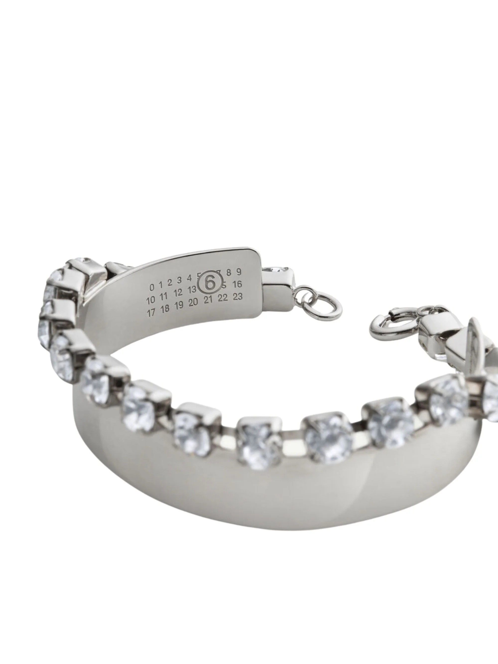 Mm6 Maison Margiela Rhinestone Bracelet with Glass Crystal Chain Details - Image 2