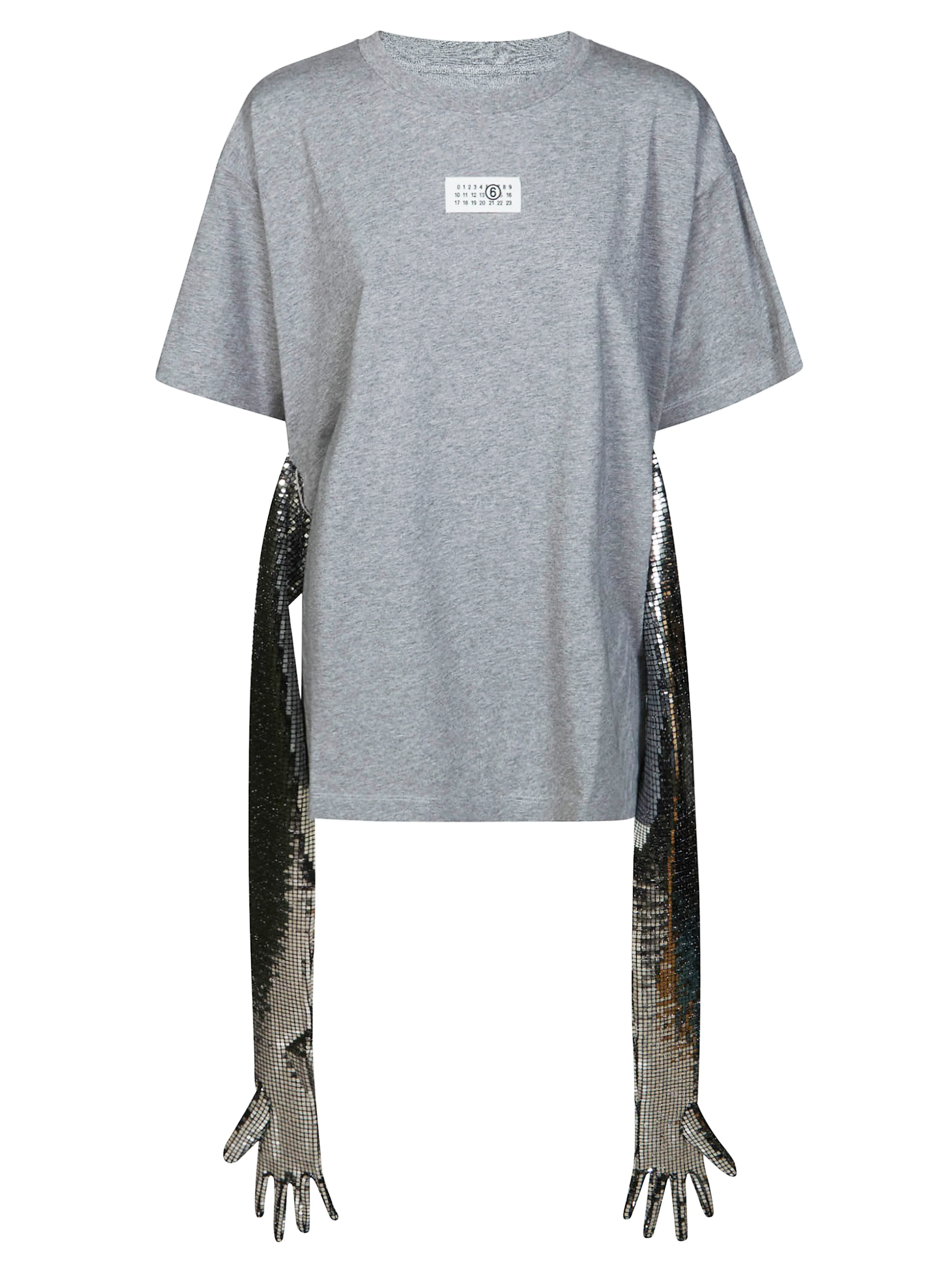 Mm6 T-shirt Maxi Con Cintura Guanti