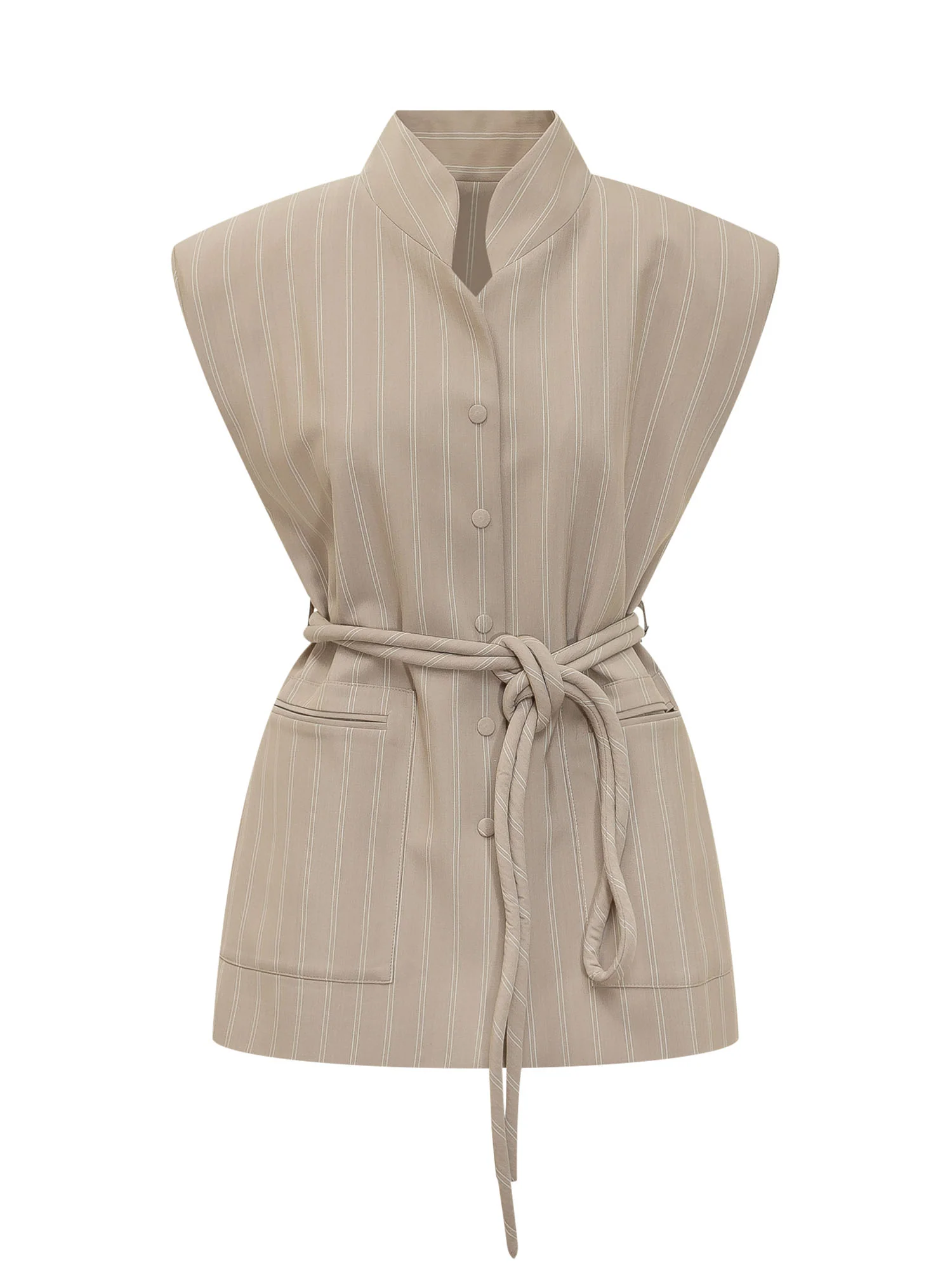 Mom's Pants Striped Long Gilet for the Modern Wardrobe
