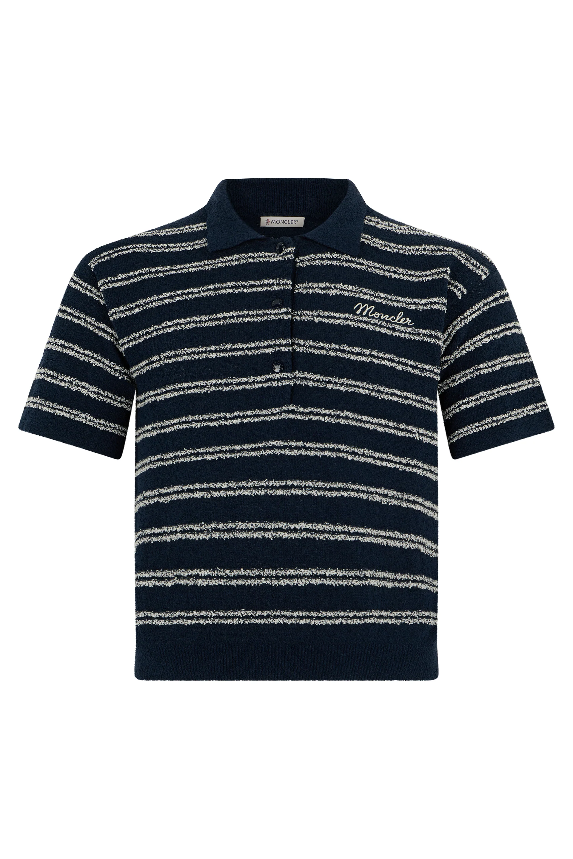 Moncler Classic Short-Sleeve Striped Polo Shirt