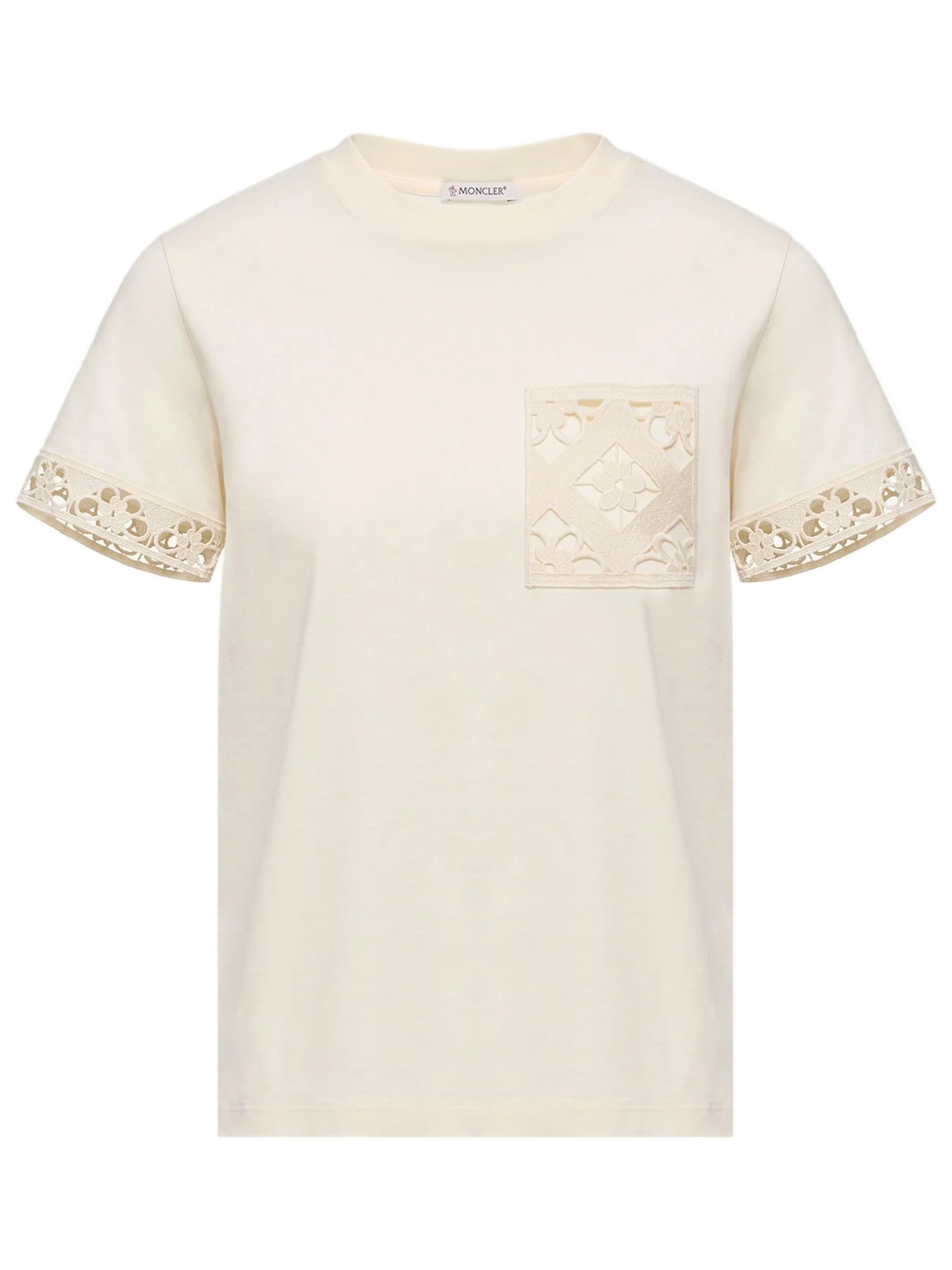 Moncler Cotton Embroidered Pocket T-Shirt for Women