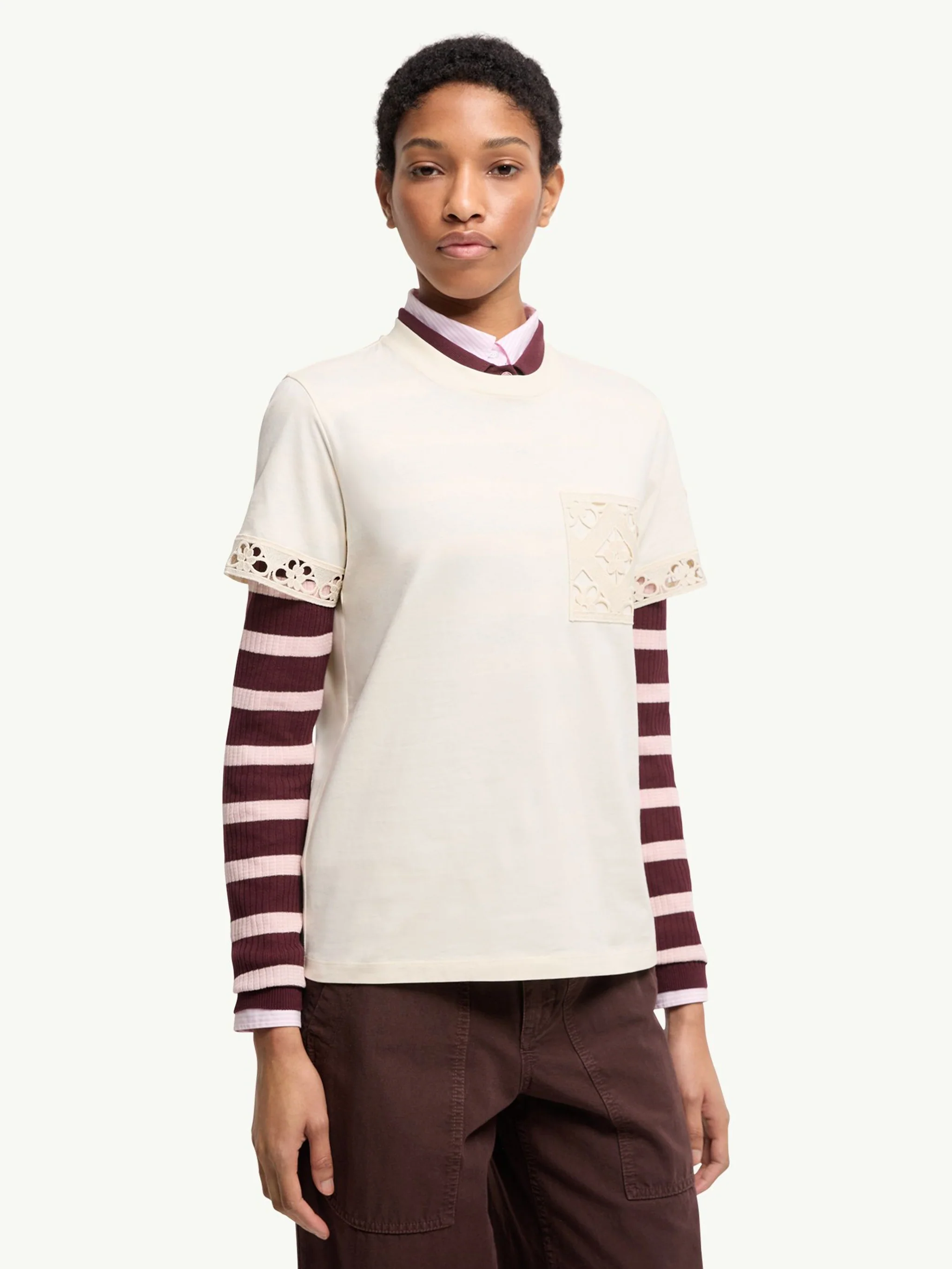 Moncler Cotton Embroidered Pocket T-Shirt for Women - Image 4