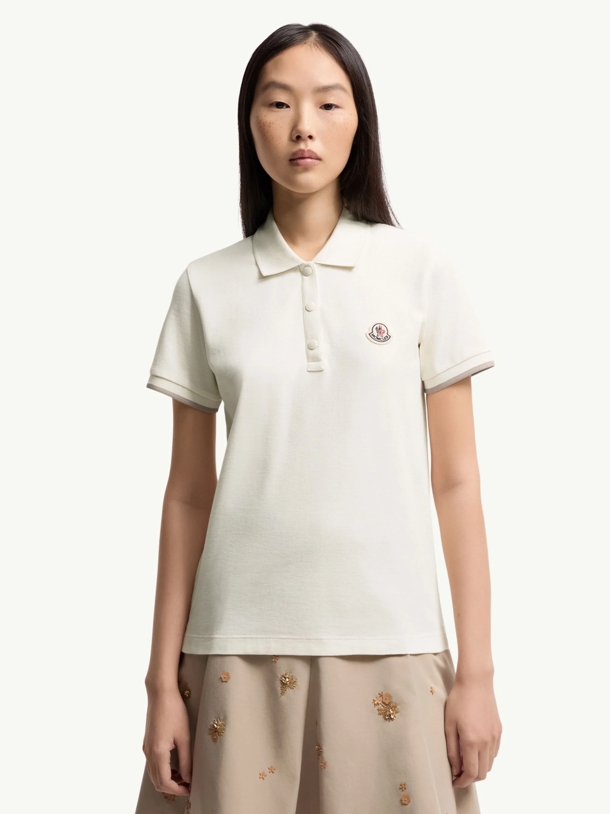 Moncler Cotton Snap Button T-Shirt with Logo Patch - Size S - Image 3