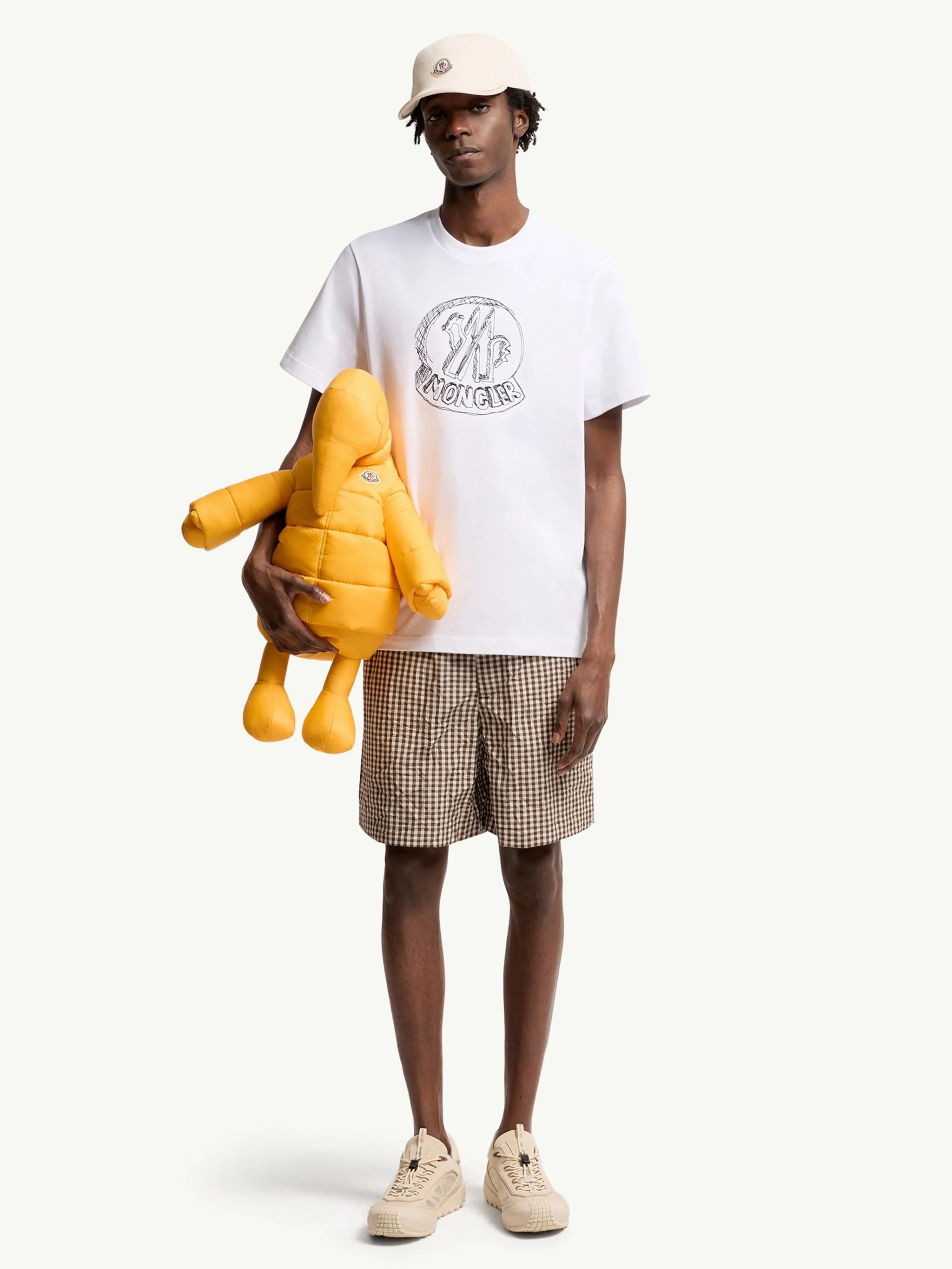 Moncler Crew Neck T-Shirt with Embroidered Design for Men - Image 2