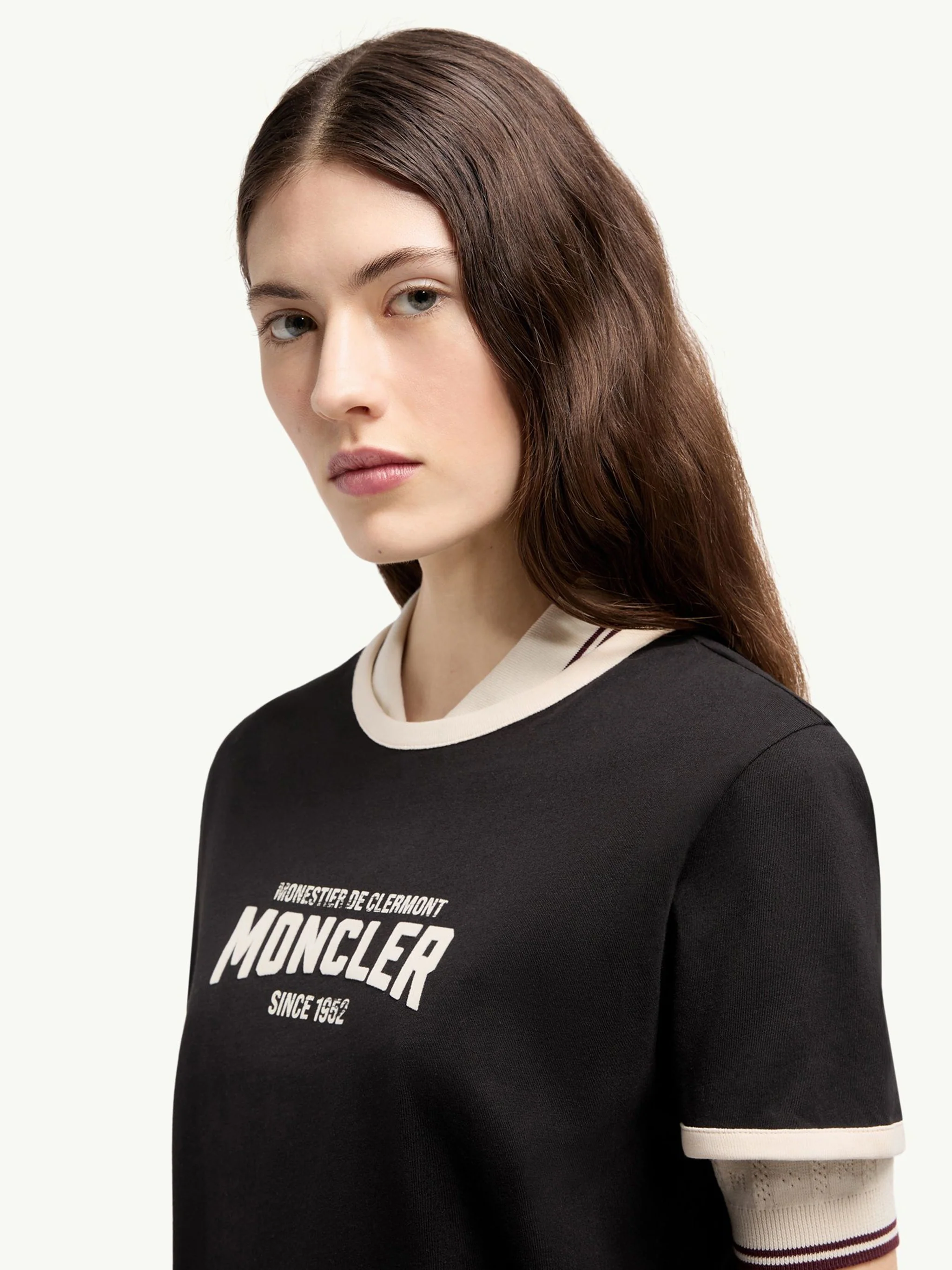Moncler Embellished Neck T-Shirt for Women - Image 3