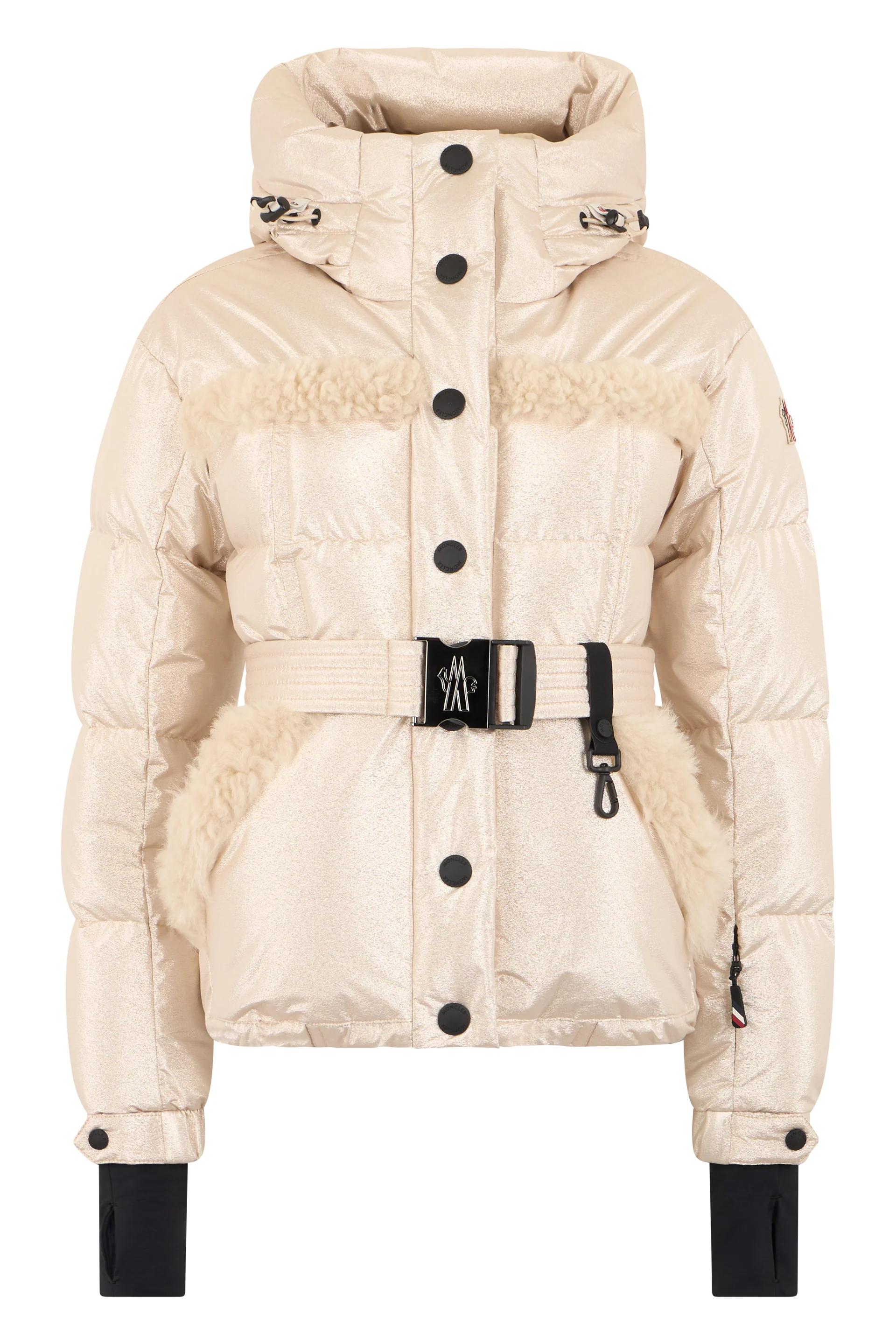 Moncler Grenoble Mondim Metallic Shearling-Trimmed Hooded Insulated Ski Jacket
