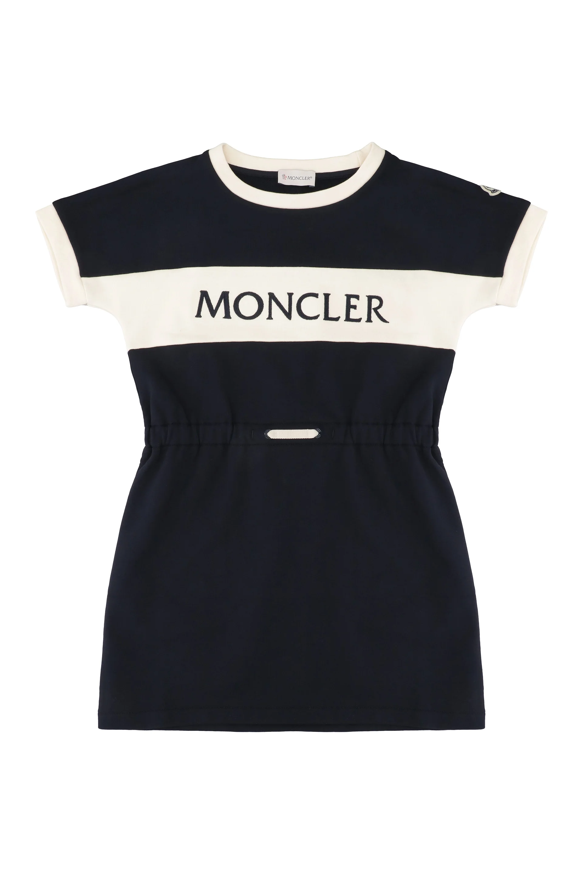 Moncler Kids Girls Striped Logo Cotton Dress