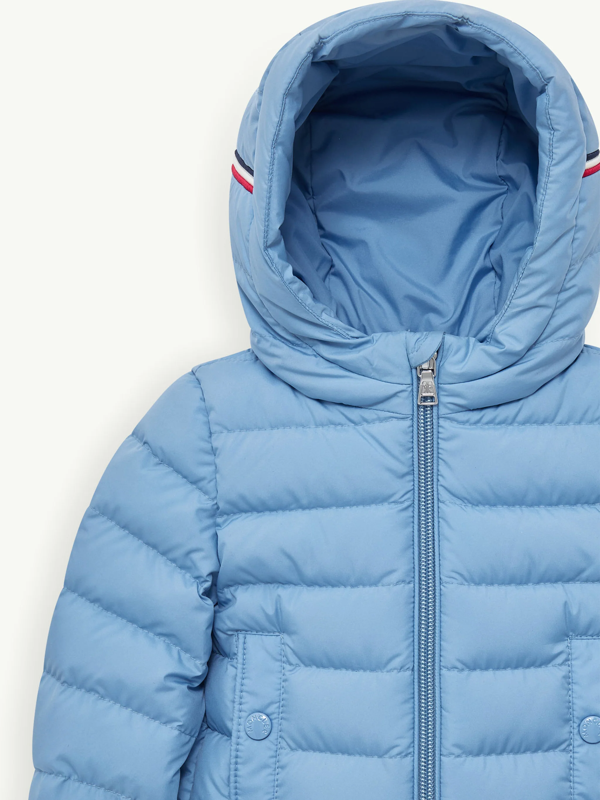 Moncler Kids Kids' Down-Filled Hooded Coat with Tricolour Trim - Image 3