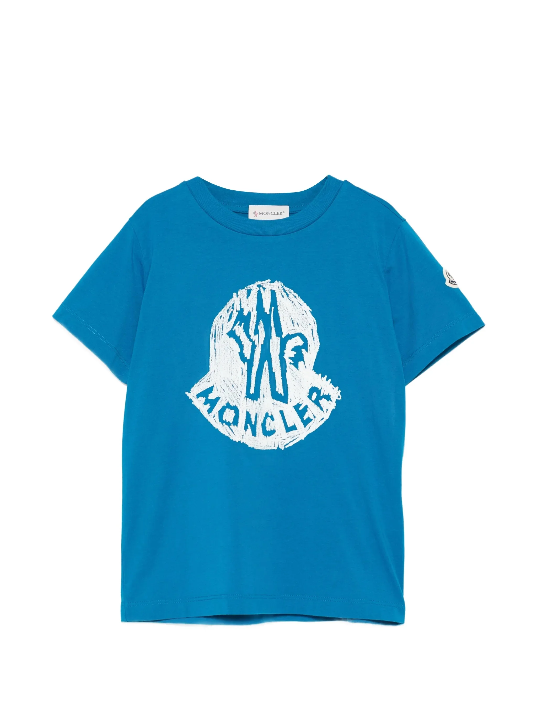 Moncler Kids Mini Essential Crew Neck T-Shirt with Front Logo Print