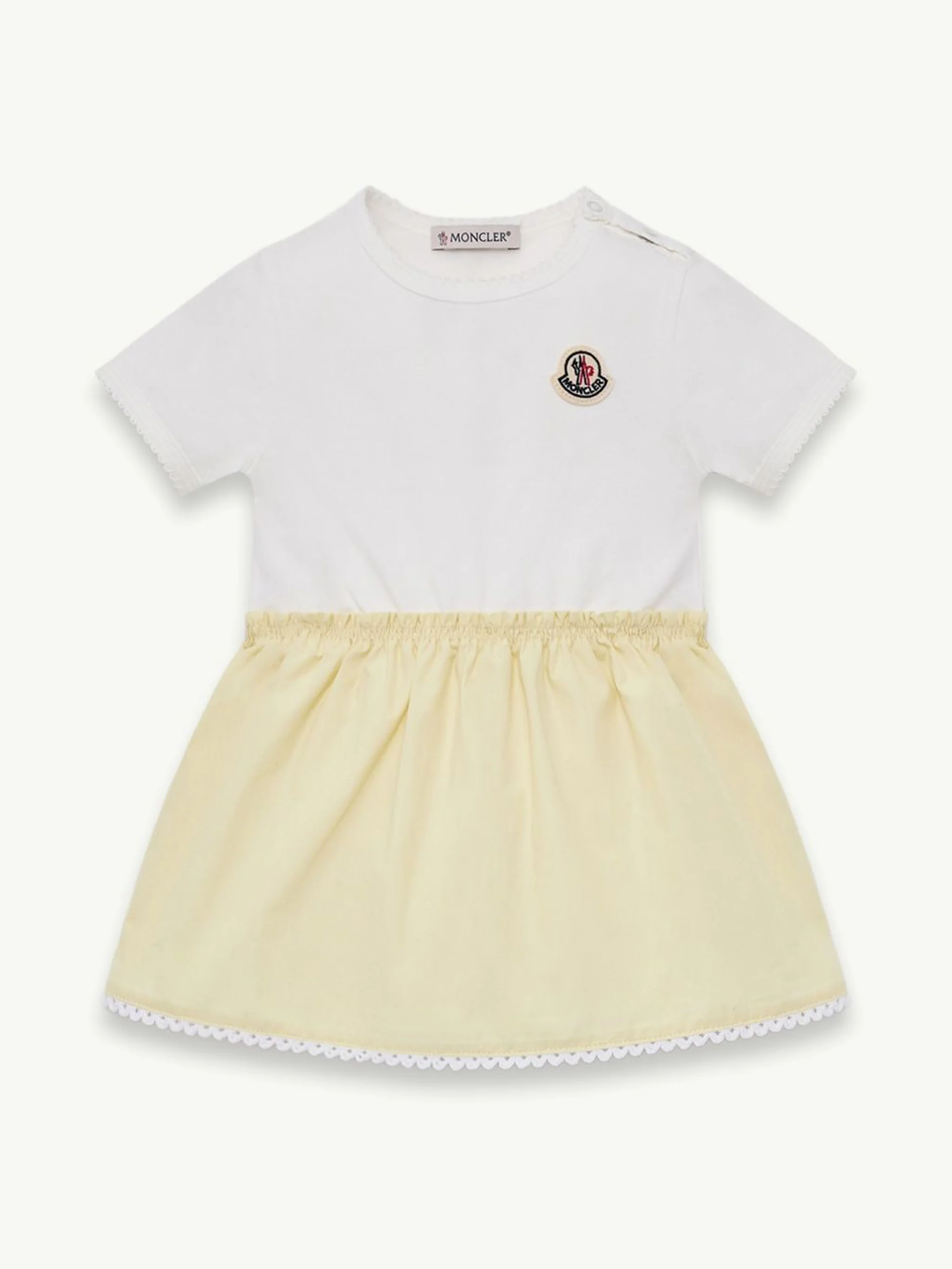 Moncler Kids Mini Gathered Skirt Dress with Snap Closure