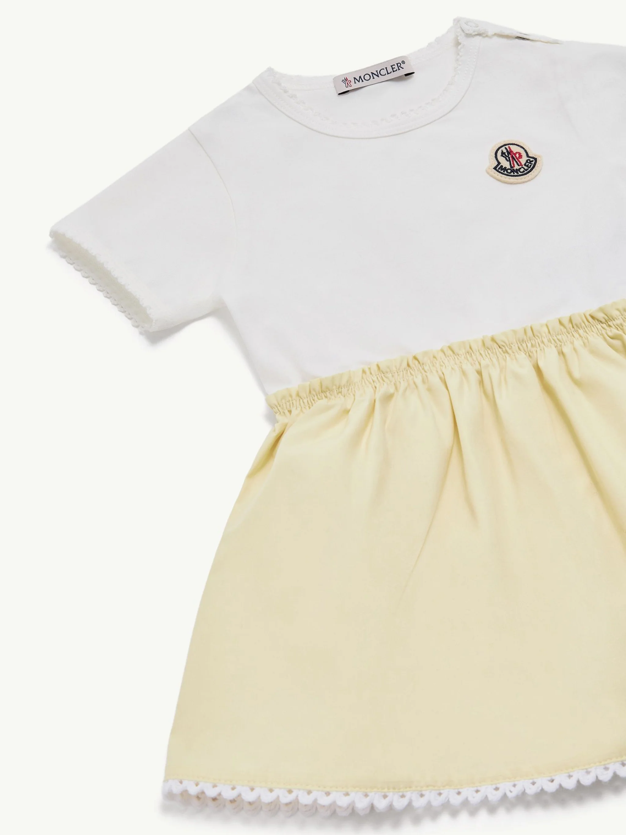 Moncler Kids Mini Gathered Skirt Dress with Snap Closure - Image 3