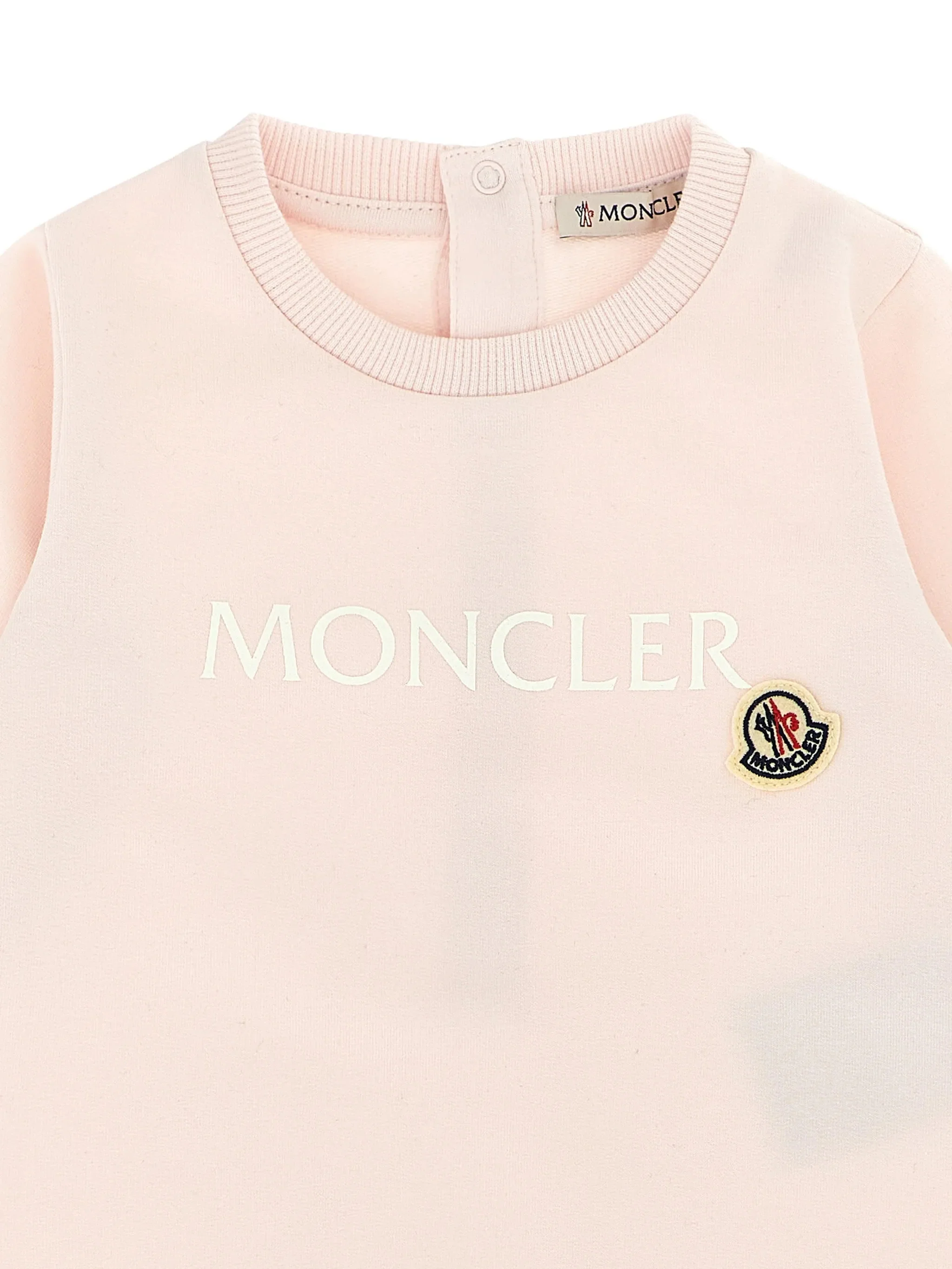 Moncler Kids Mini Stretch Cotton Jersey Long Sleeve Bodysuit - Image 3