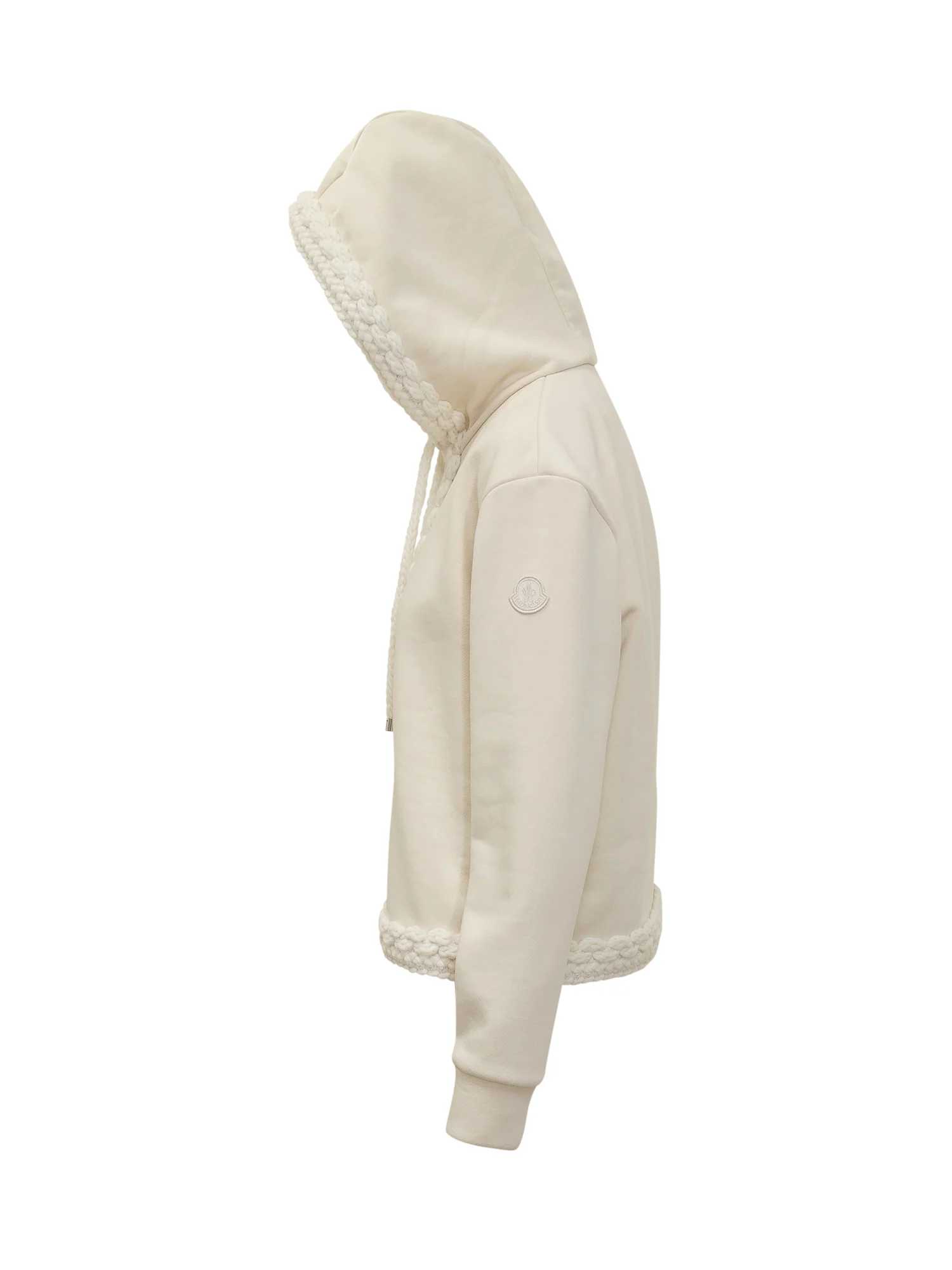Moncler Knit T-Shirt with Hood and Braided Trim - Image 3
