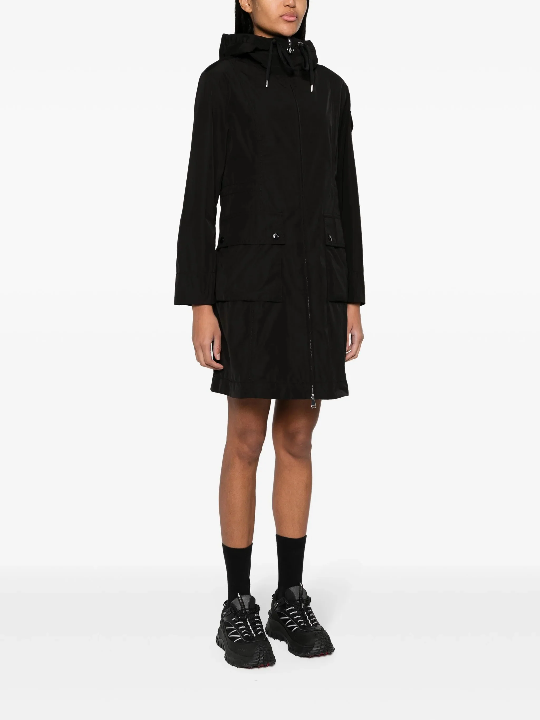 Moncler Mini Drawstring Hooded Jacket with Zip Closure - Image 3