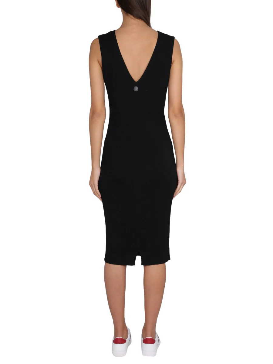 MONCLER Ribbed-knit Midi Dress - Image 3
