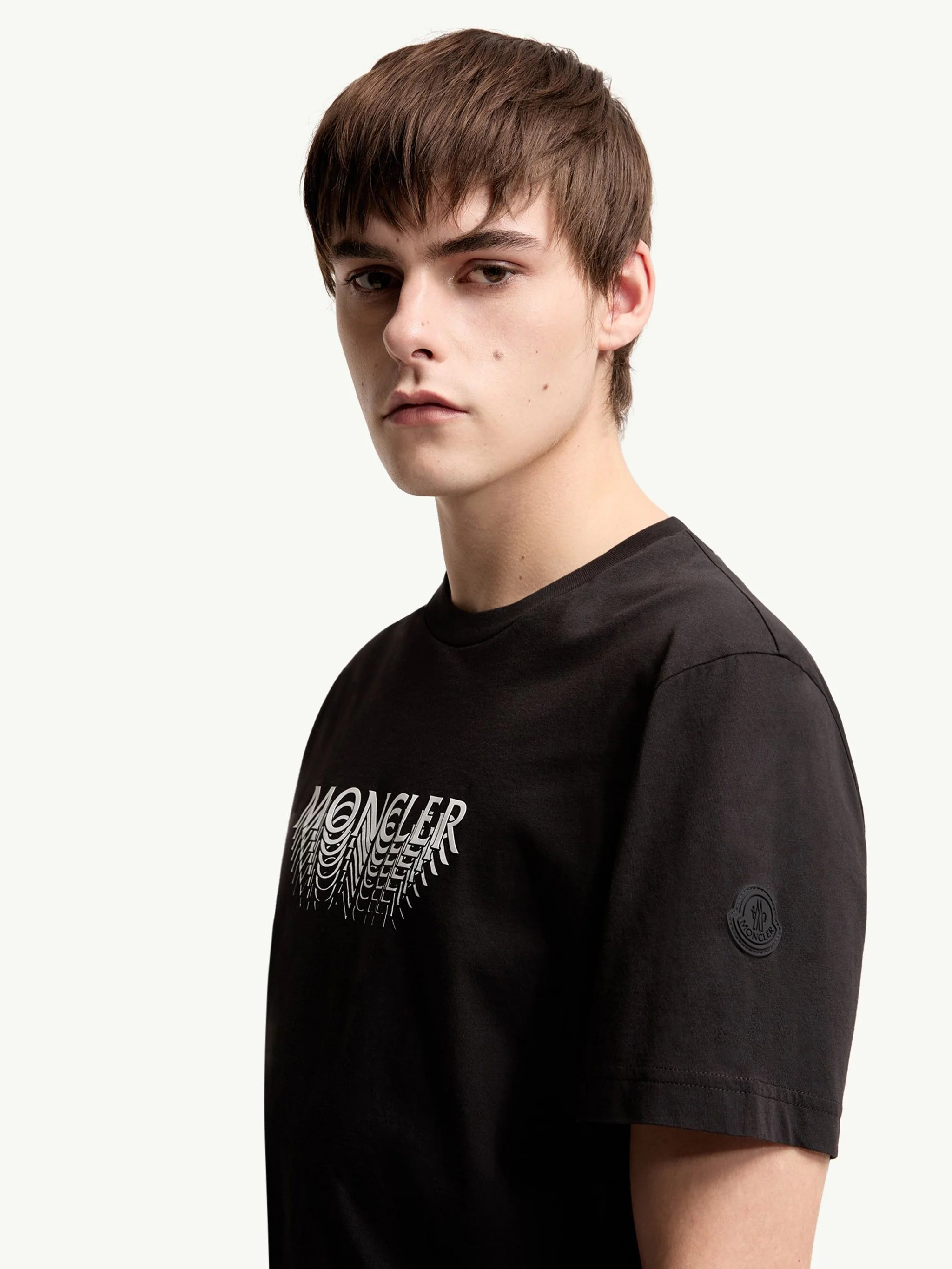 Moncler Short Sleeve Logo Tee in Medium Size - Image 3