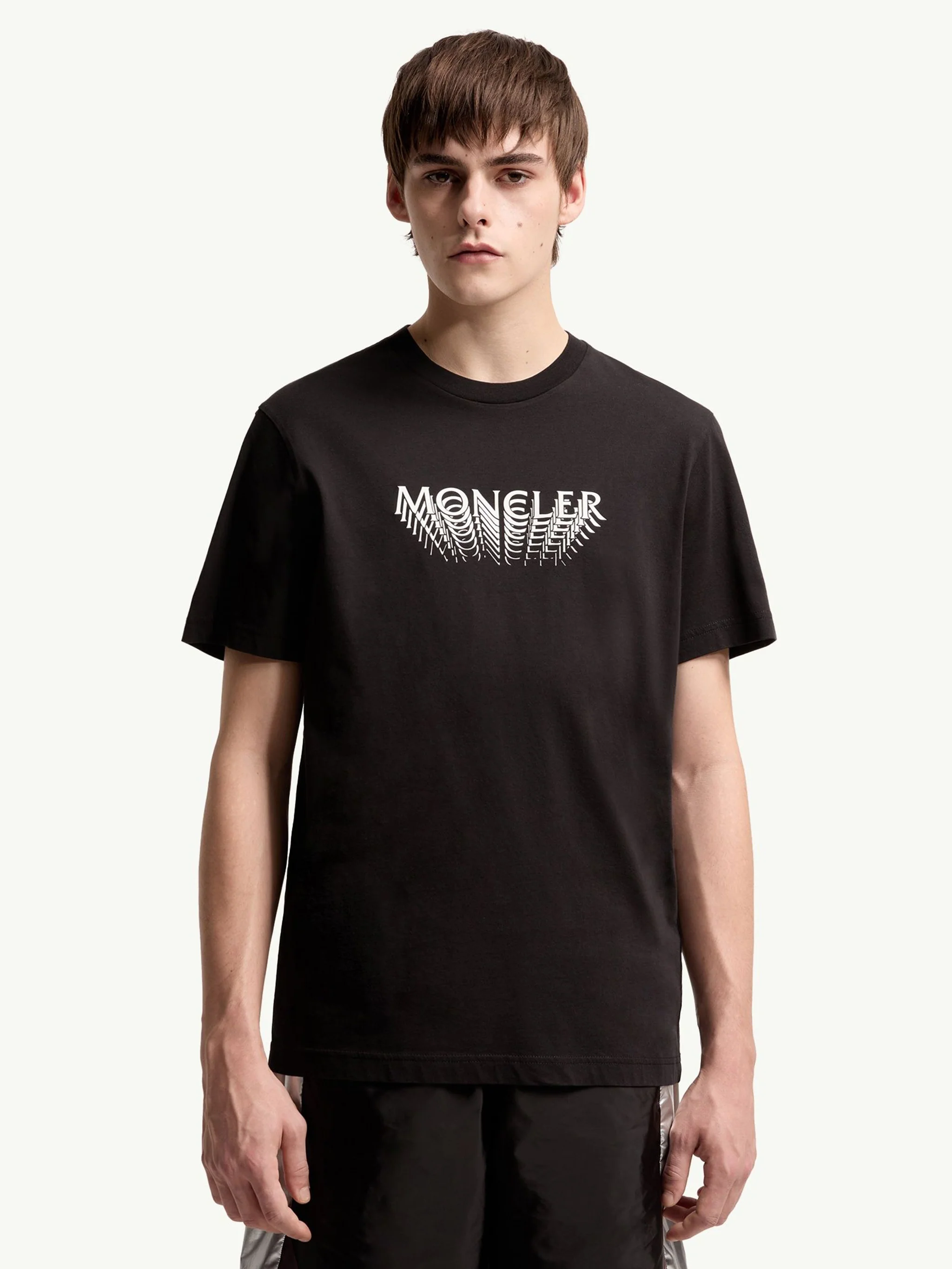 Moncler Short Sleeve Logo Tee in Medium Size - Image 4