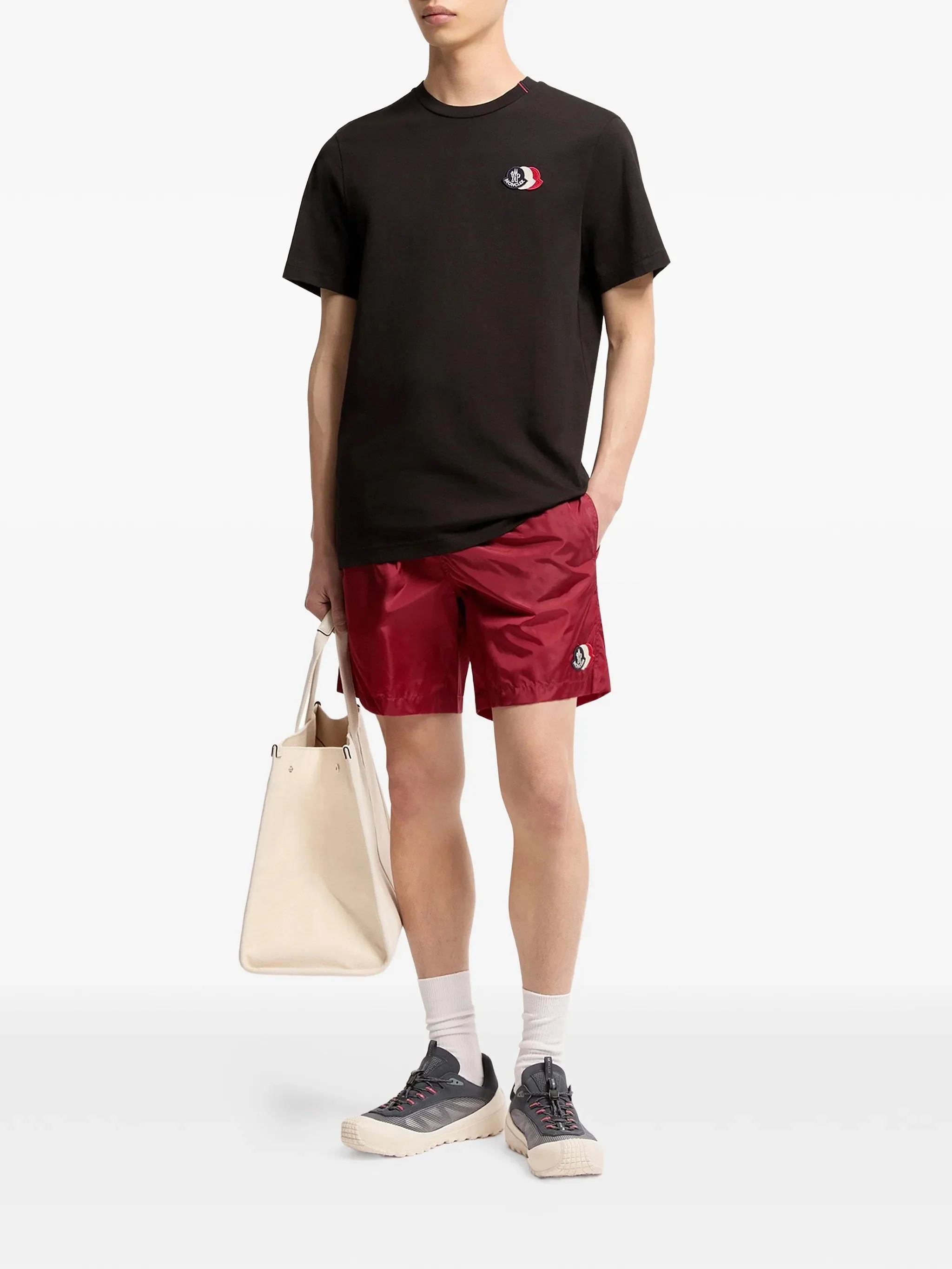 Moncler Tricolor Logo Short Sleeve T-Shirt - Size M - Image 2