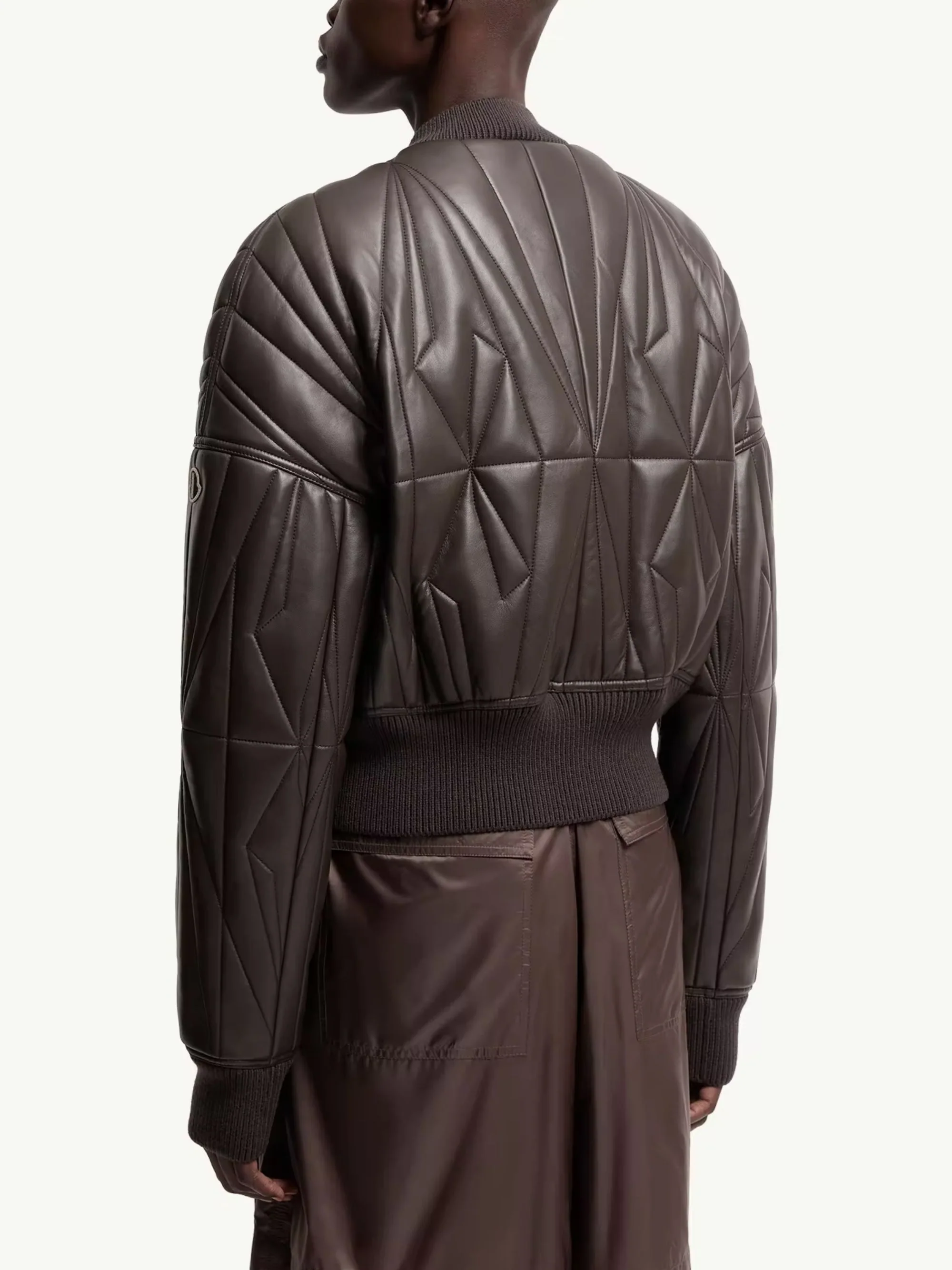 Moncler X Rick Owens Quilted Leather Bomber Jacket for Women - Image 3