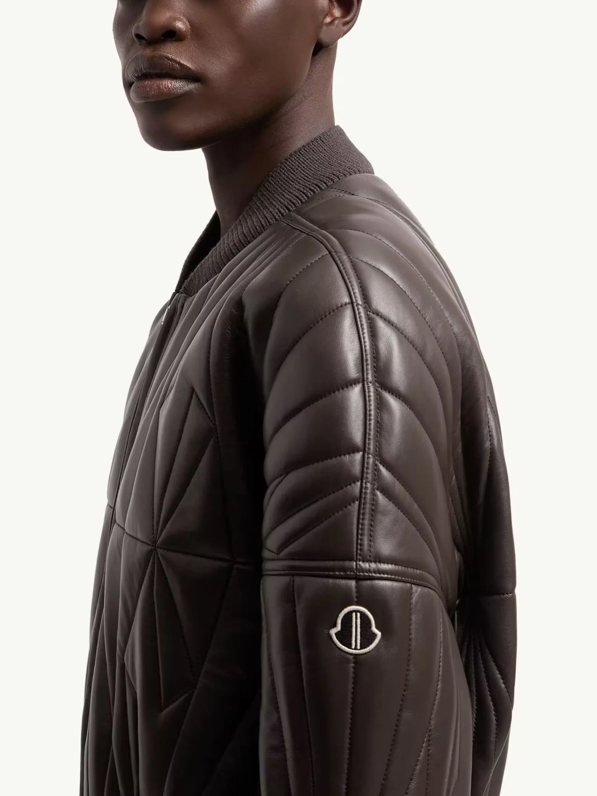 Moncler X Rick Owens Quilted Leather Bomber Jacket for Women - Image 4
