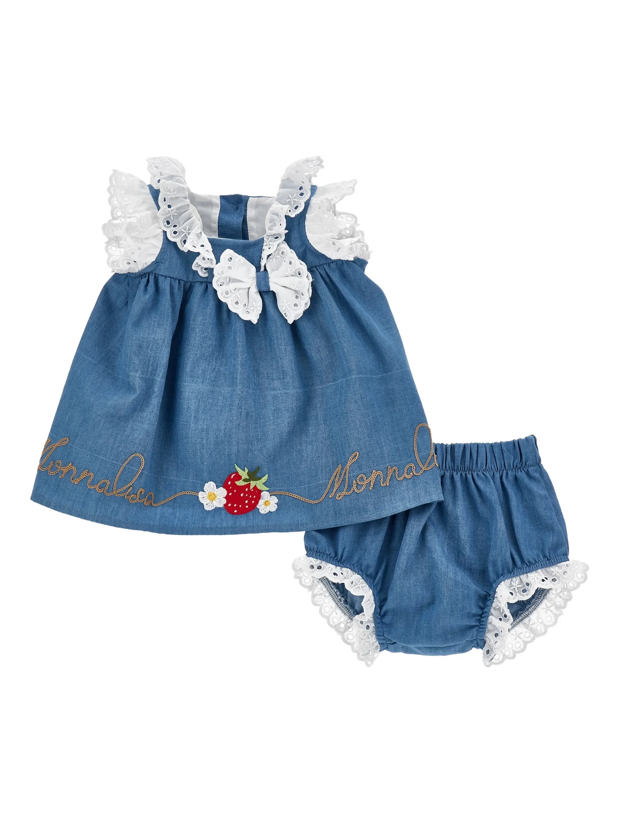 Monnalisa Charming Mini Dress and Culotte Set for Kids