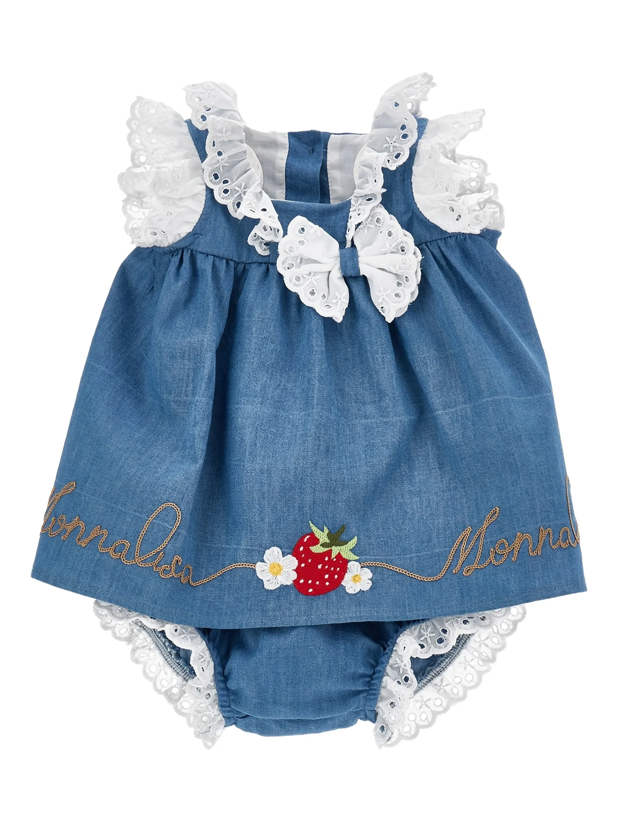 Monnalisa Charming Mini Dress and Culotte Set for Kids - Image 2