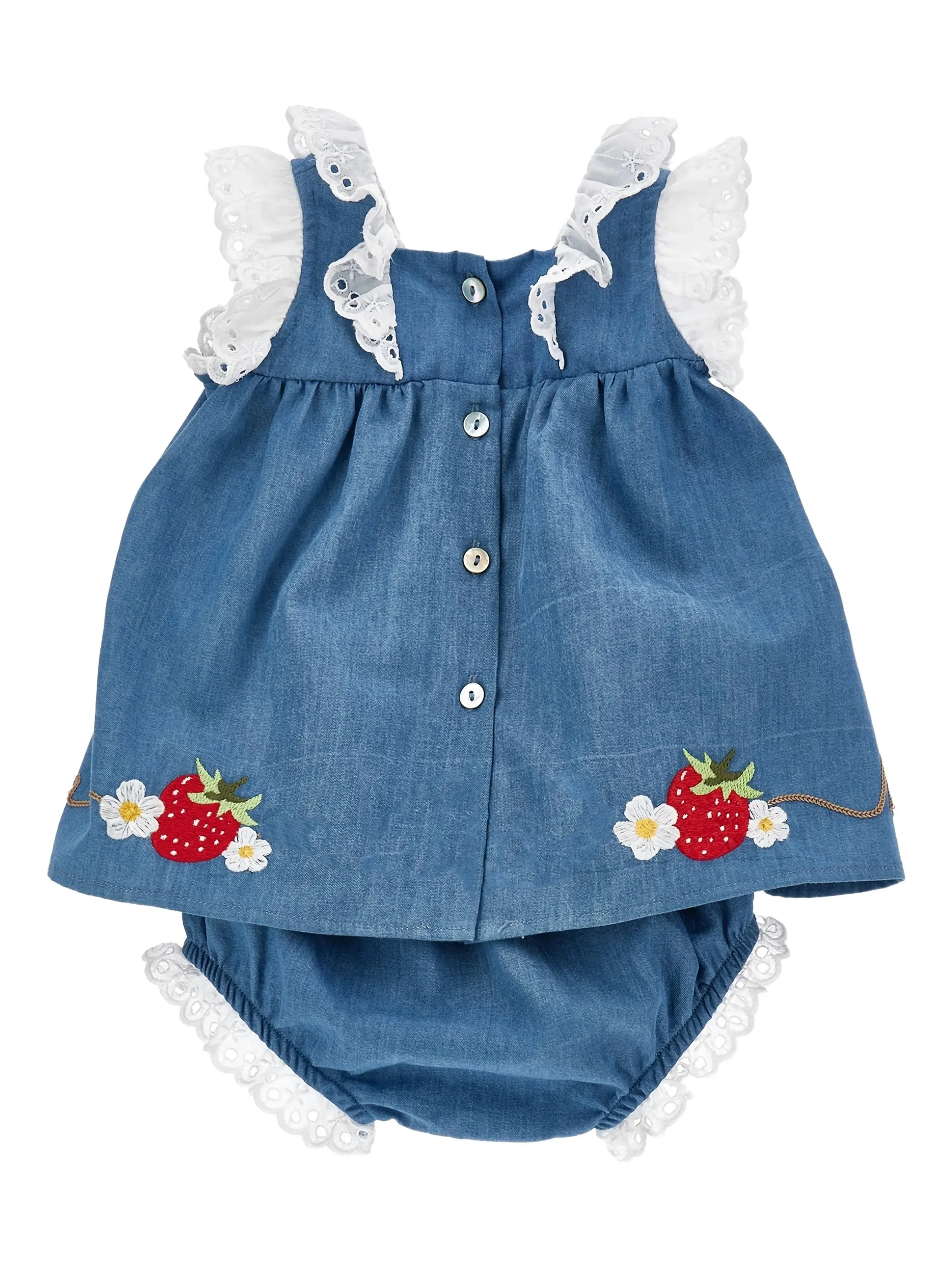 Monnalisa Charming Mini Dress and Culotte Set for Kids - Image 3