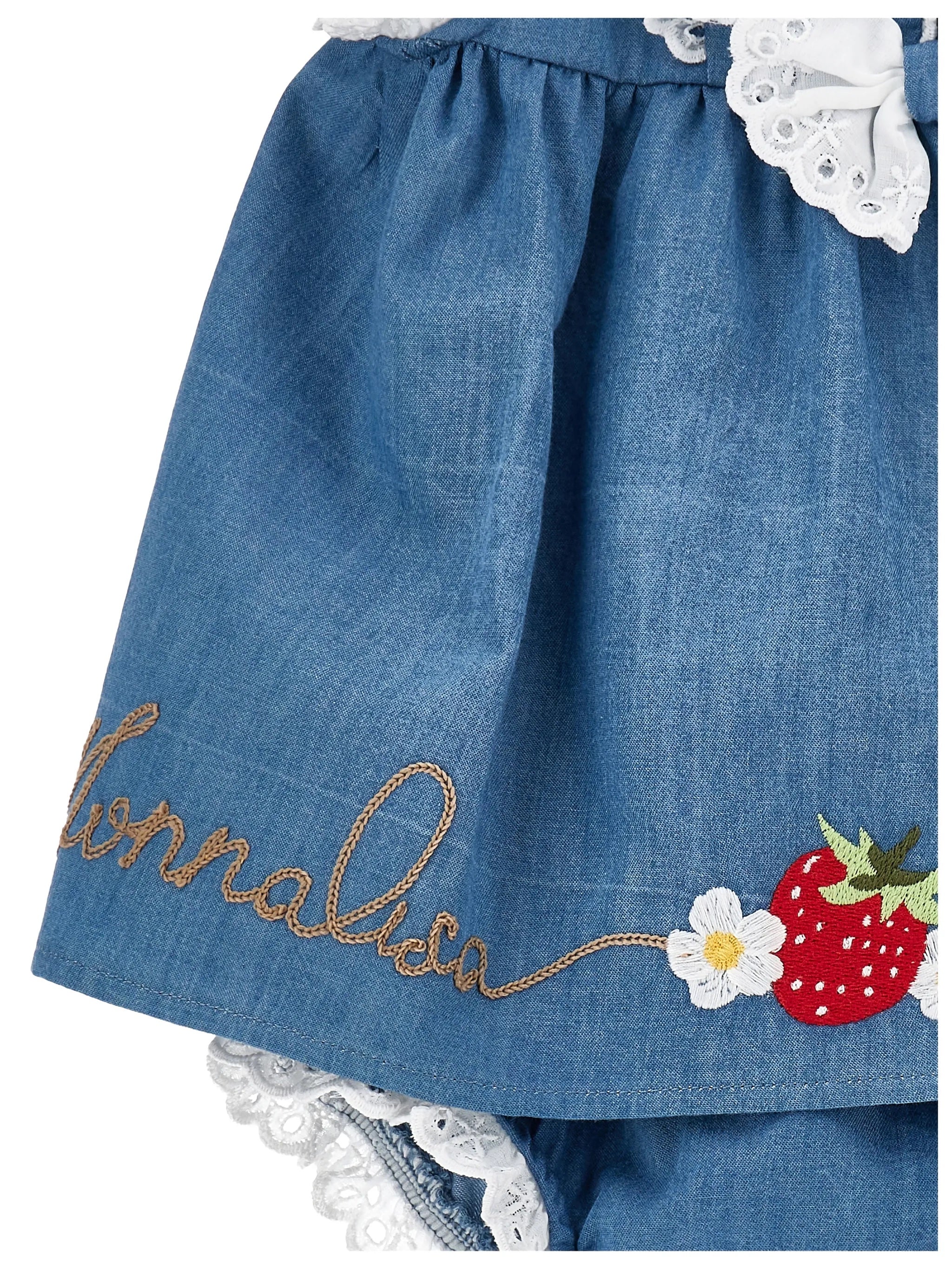 Monnalisa Charming Mini Dress and Culotte Set for Kids - Image 4
