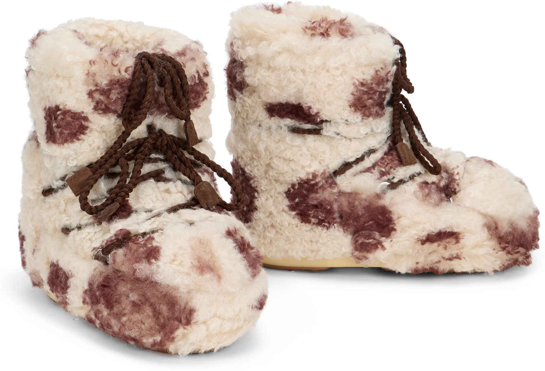 Moon Boot Icon Low Cow Print Curly Boots - Image 2