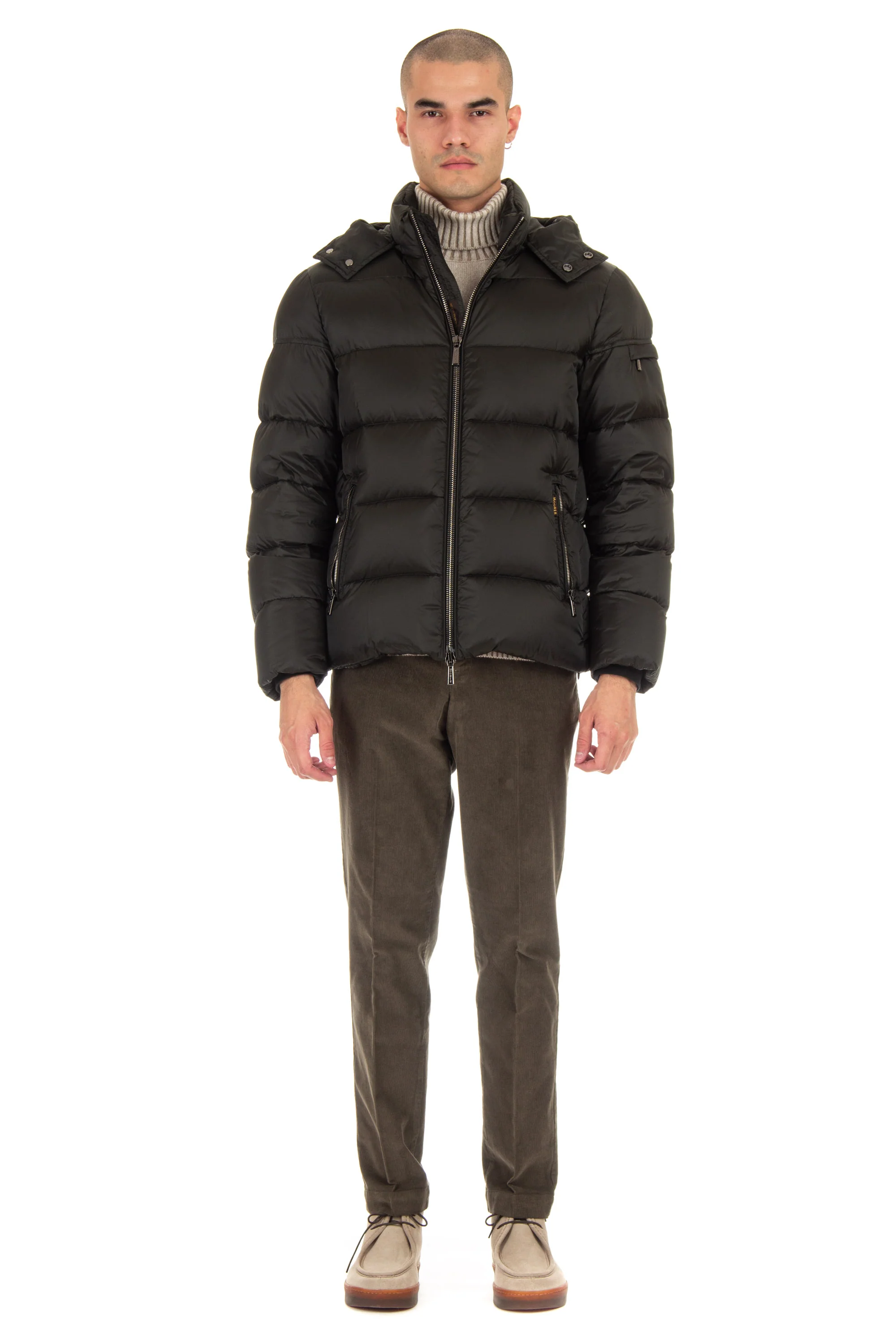 Moorer Men's Double Zip Closure Insulated Coat