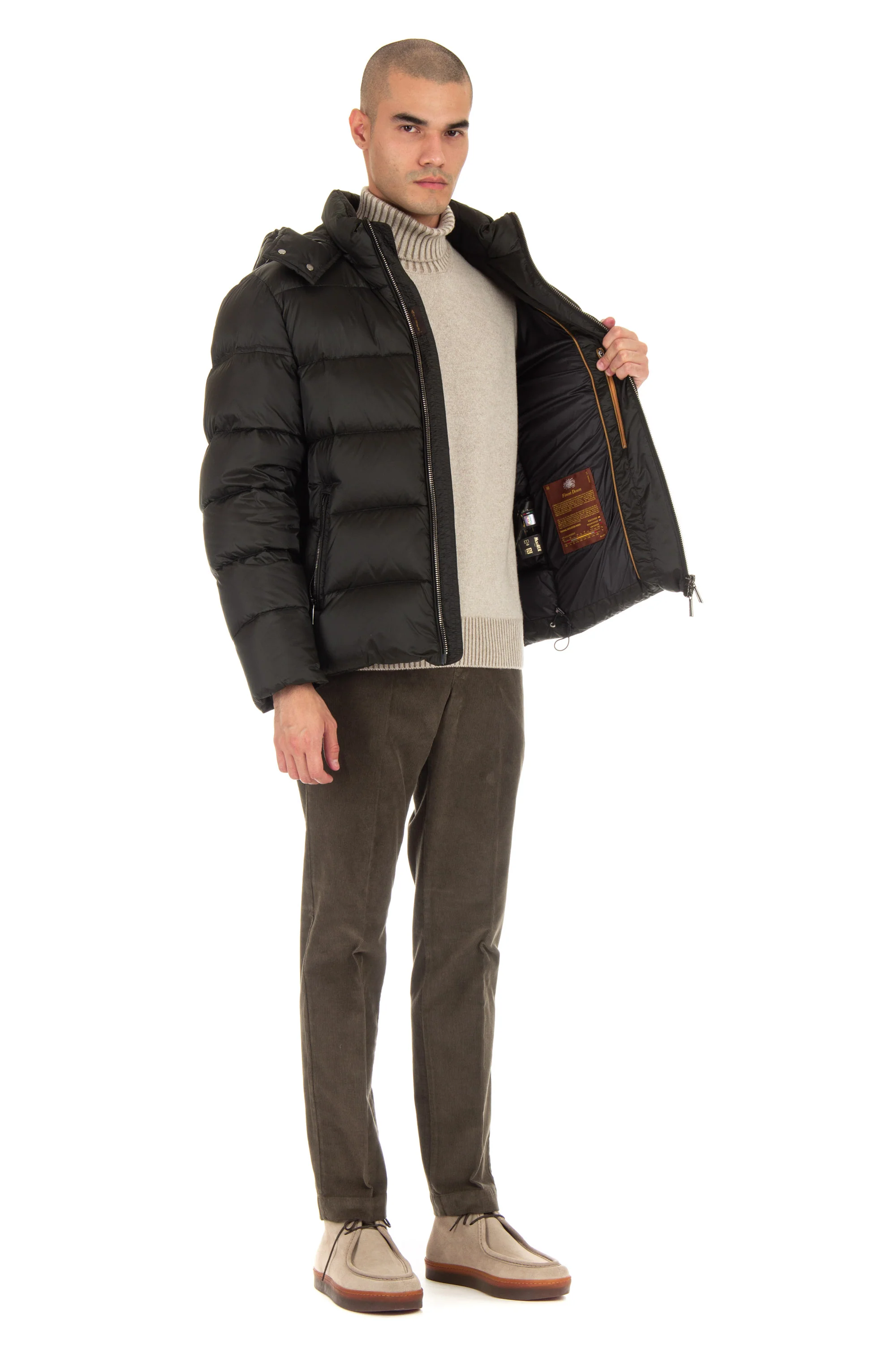 Moorer Men's Double Zip Closure Insulated Coat - Image 5