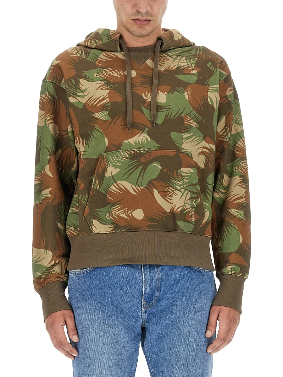 Moschino Camouflage Hoodie with Drawstring - Men's