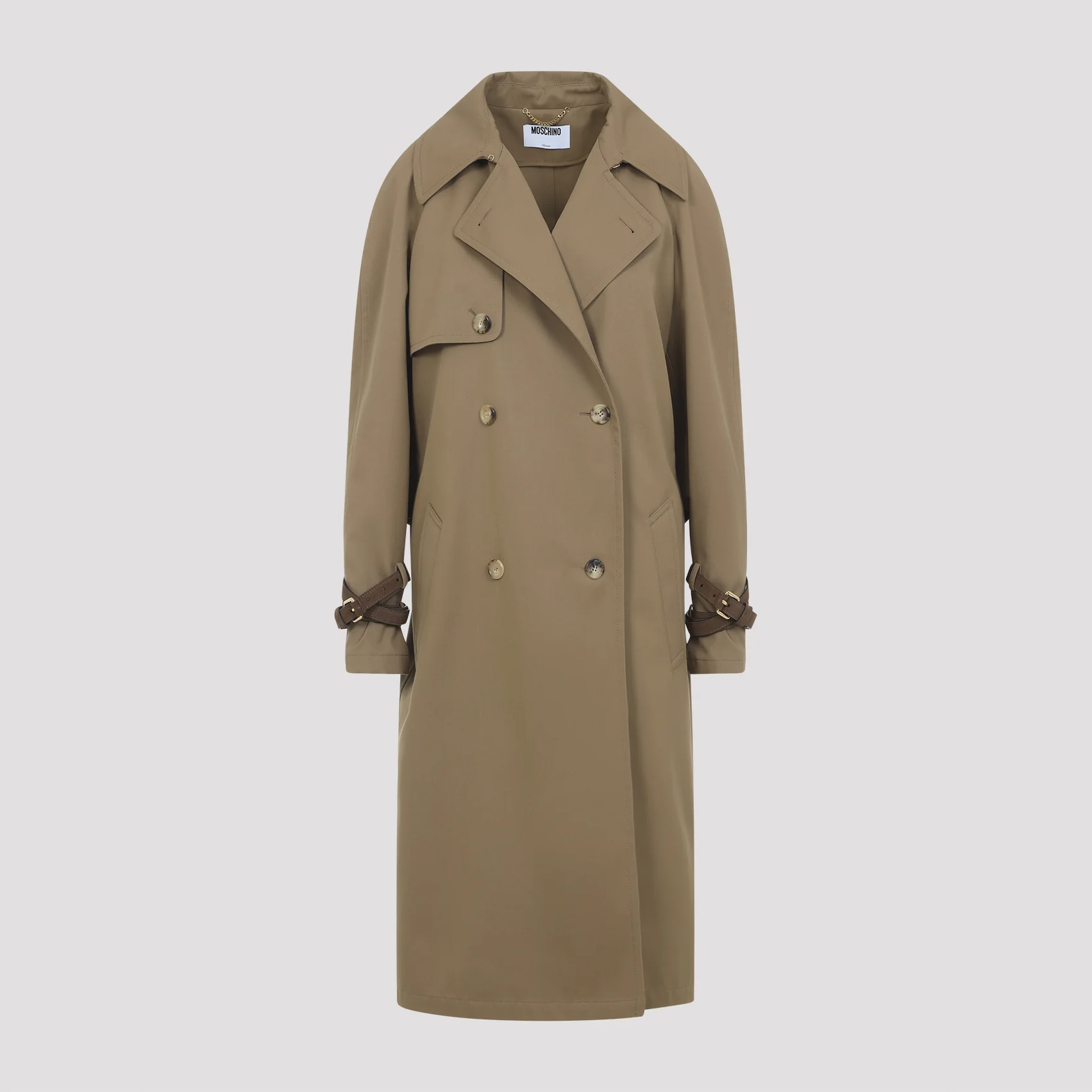 Moschino Cotton Blend Gabardine Trench Coat - Image 3