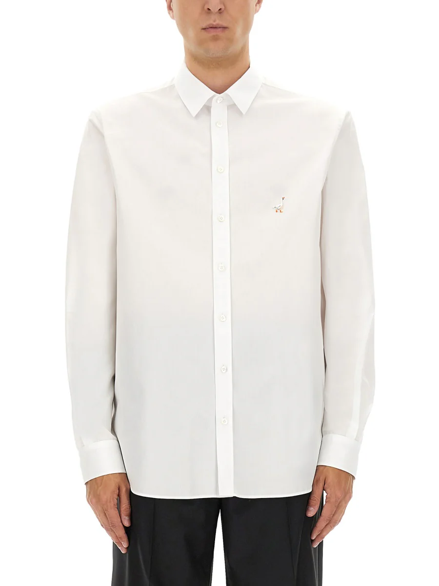 MOSCHINO COUTURE Goose Embroidered Long-Sleeved Shirt