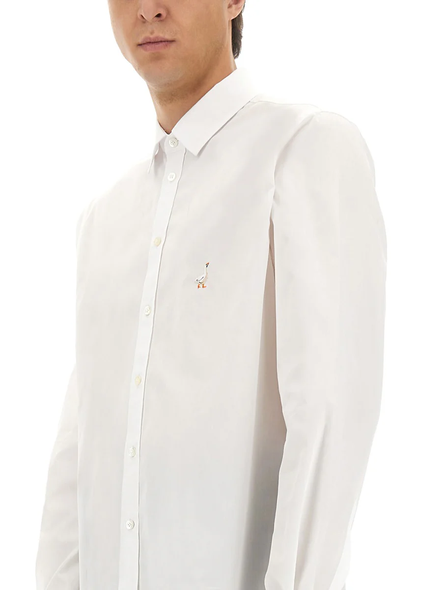 MOSCHINO COUTURE Goose Embroidered Long-Sleeved Shirt - Image 4
