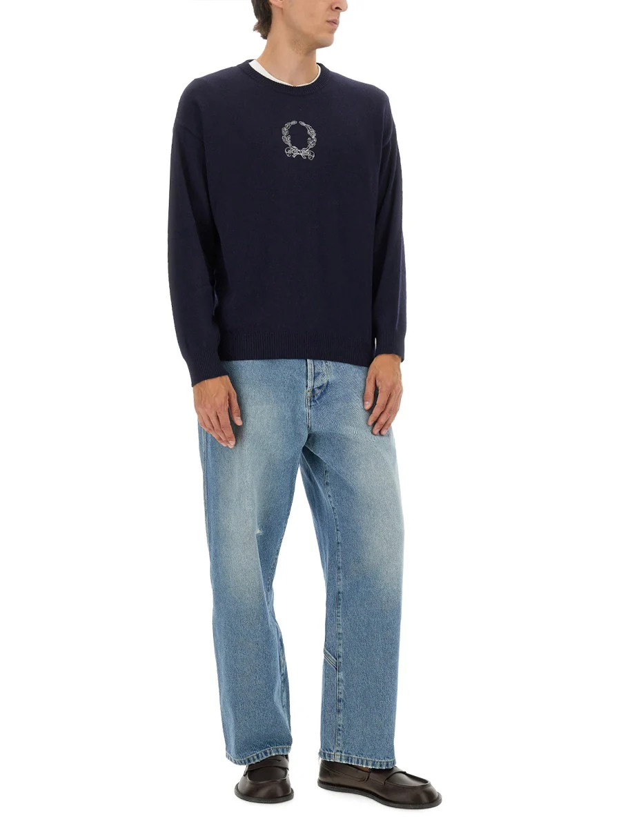 MOSCHINO COUTURE Logo-embroidered Crew-neck Sweater - Image 2