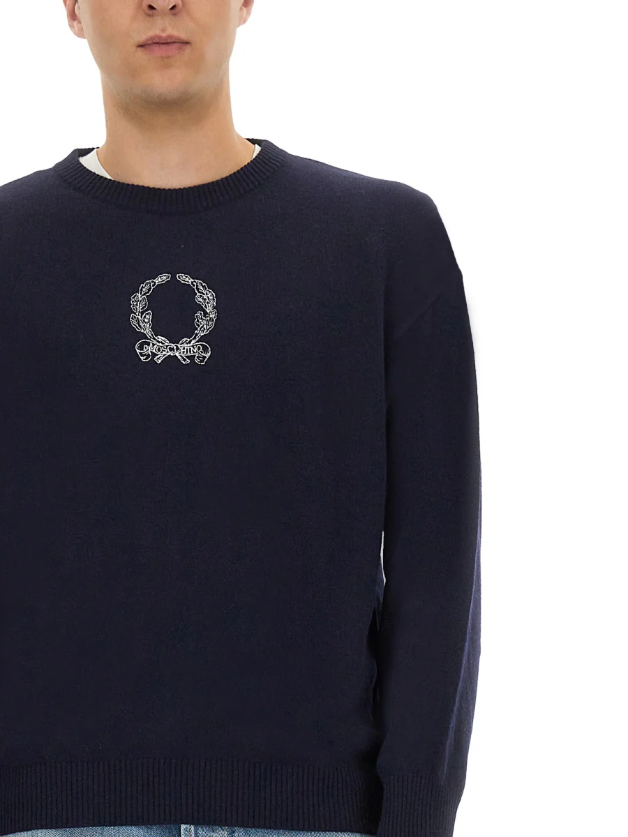 MOSCHINO COUTURE Logo-embroidered Crew-neck Sweater - Image 4