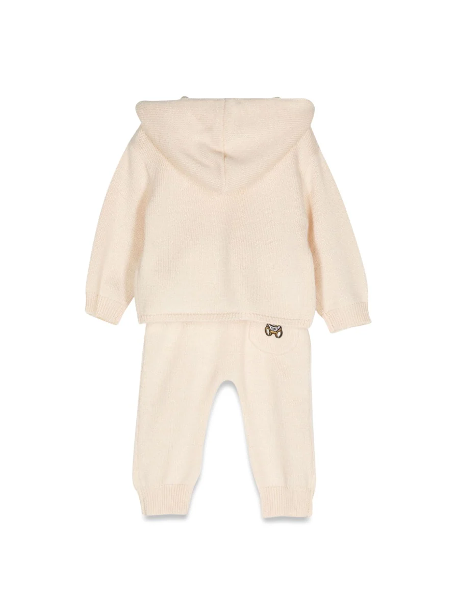 MOSCHINO Cozy Cardigan and Pants Set for Mini Trendsetters - Image 2