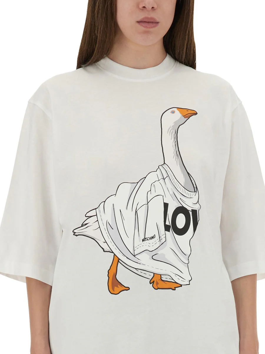 MOSCHINO Goose Print Crewneck T-shirt - Image 4