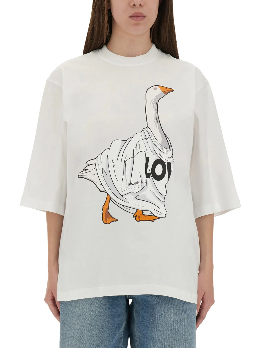 MOSCHINO Goose Print Crewneck T-shirt - Image 7