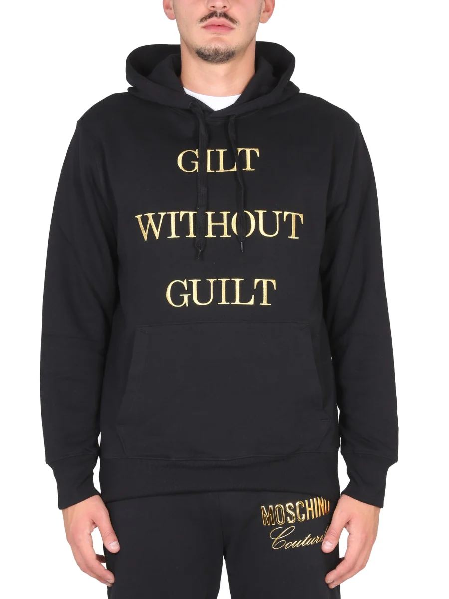 MOSCHINO GUILT WITHOUT GUILT COTTON SWEATSHIRT