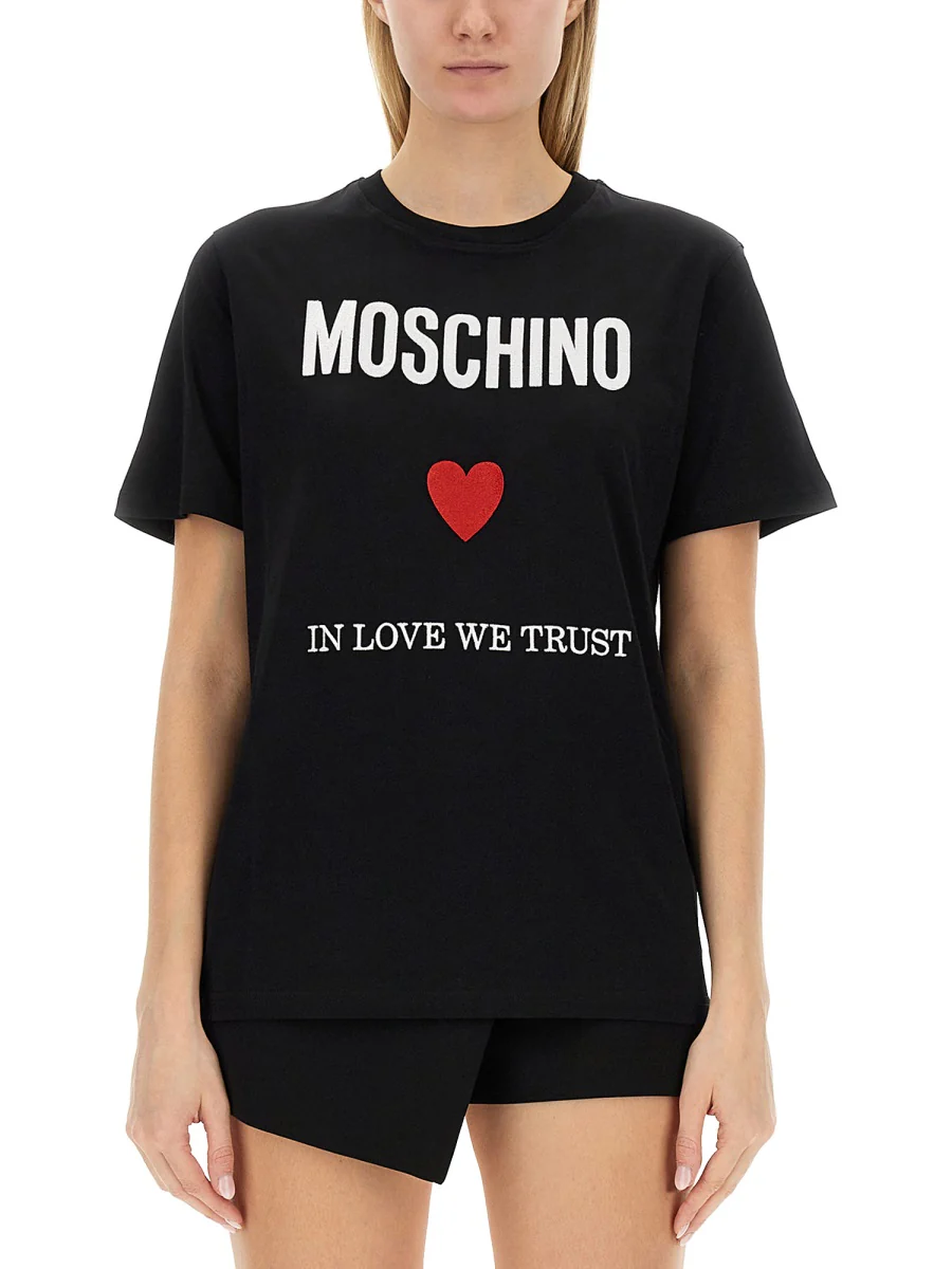 Moschino In Love We Trust Cotton T-shirt