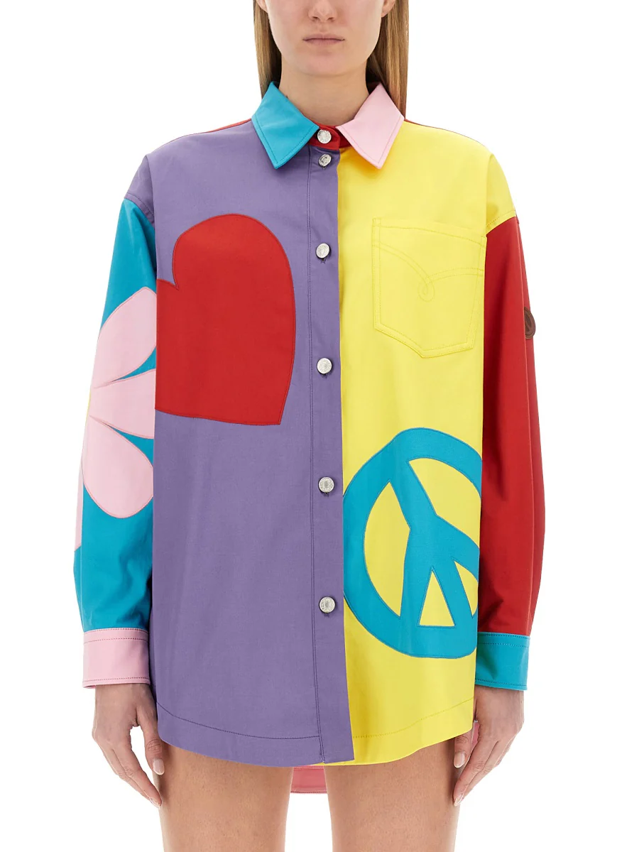 MOSCHINO JEANS Allover Graphic Printed Long-Sleeved Shirt