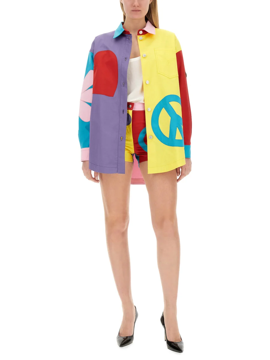 MOSCHINO JEANS Allover Graphic Printed Long-Sleeved Shirt - Image 2