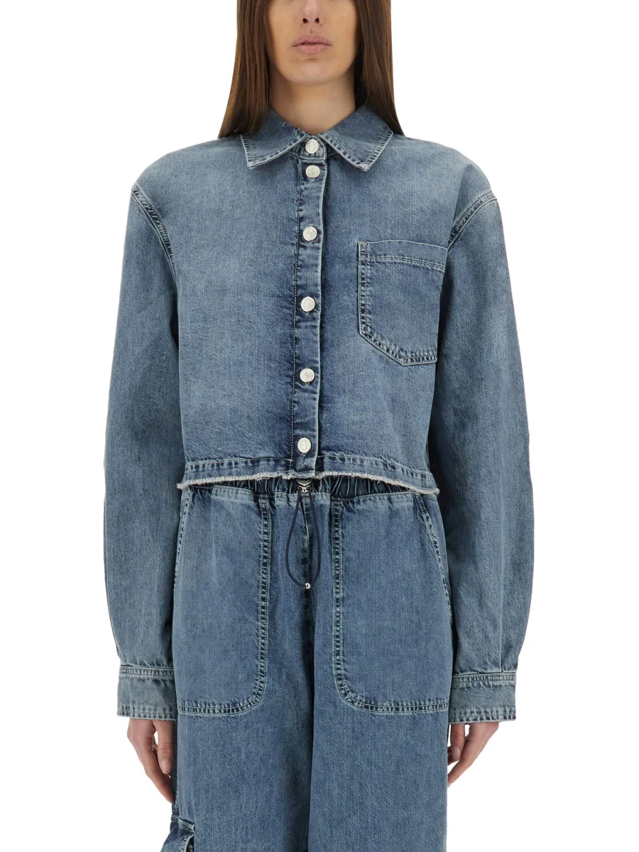 MOSCHINO JEANS Cropped Denim Jacket - Image 7
