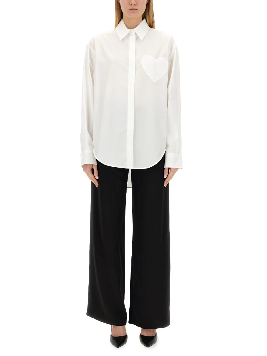 MOSCHINO JEANS Heart-patch Cotton Shirt